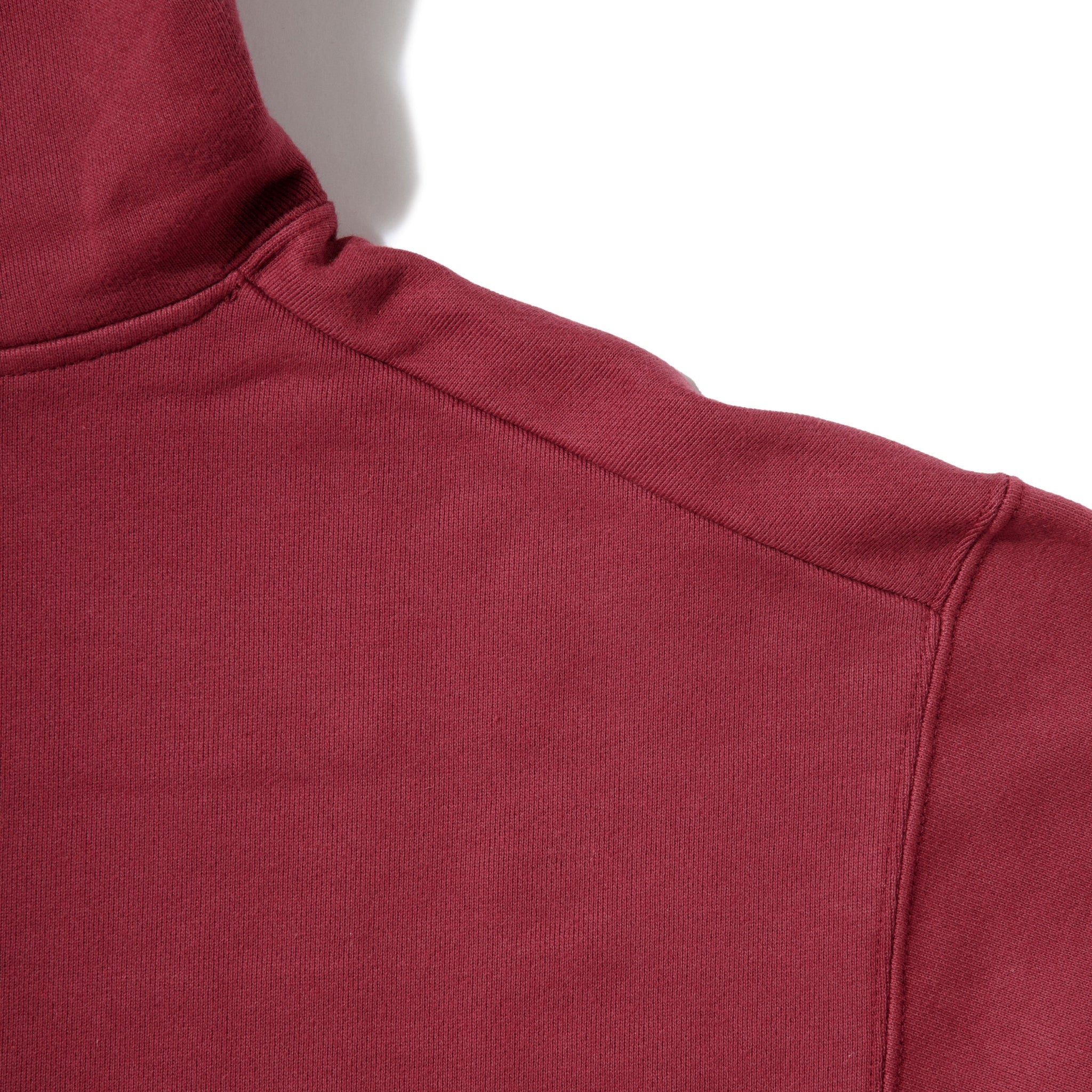 KN-HS-SP-01_MA | Heavy Hooded Sweatshirt - Seam Pocket | Color:MAROON【Knuu(縫う)_ヌウ】