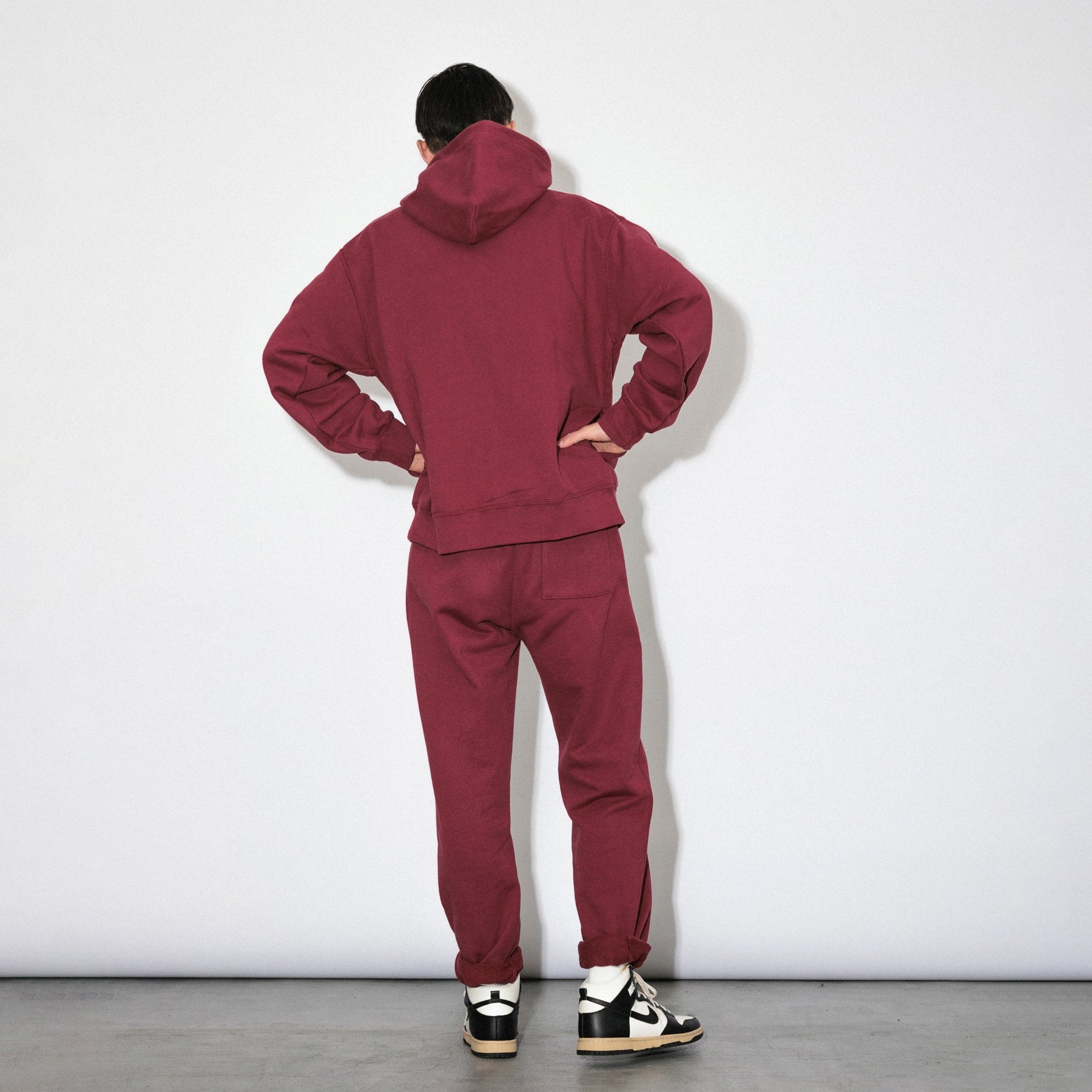 KN-HS-SP-01_MA | Heavy Hooded Sweatshirt - Seam Pocket | Color:MAROON【Knuu(縫う)_ヌウ】