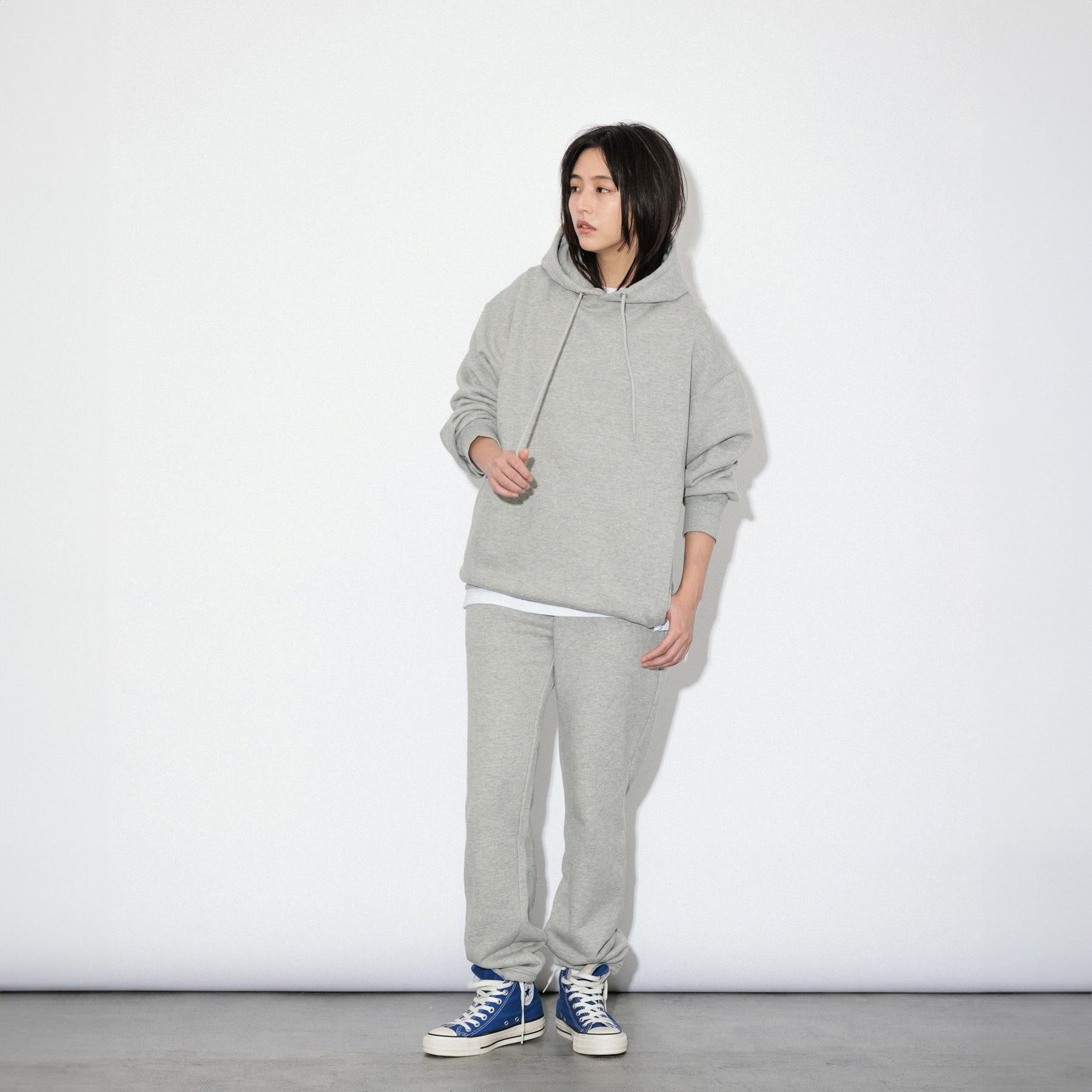 KN-HS-SP-01_HG | Heavy Hooded Sweatshirt - Seam Pocket | Color:HEATHER GRAY【Knuu(縫う)_ヌウ】