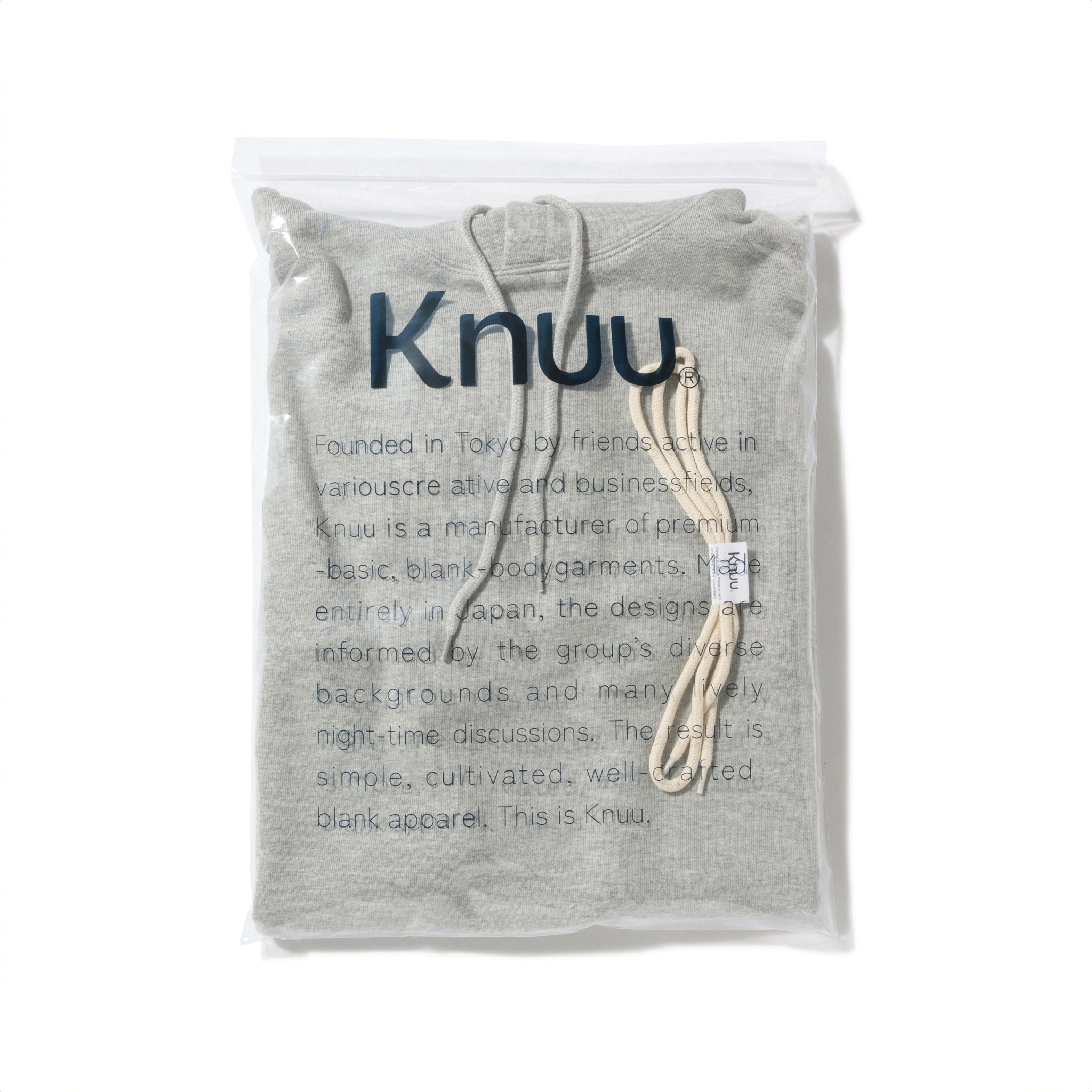 KN-HS-SP-01_HG | Heavy Hooded Sweatshirt - Seam Pocket | Color:HEATHER GRAY【Knuu(縫う)_ヌウ】