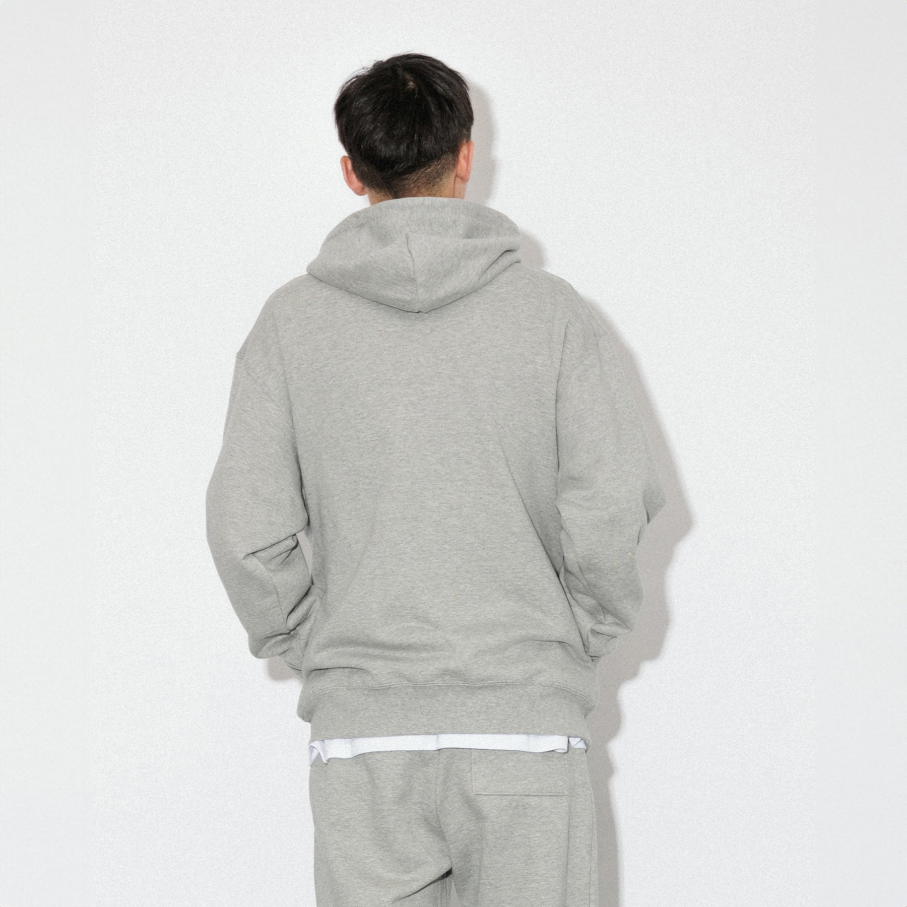 KN-HS-SP-01_HG | Heavy Hooded Sweatshirt - Seam Pocket | Color:HEATHER GRAY【Knuu(縫う)_ヌウ】