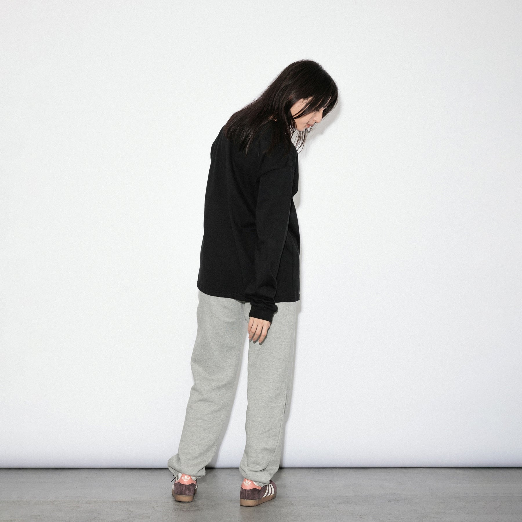 KN-LT-01_BL | Heavy Crewneck Long Sleeve T-Shirt | Color:BLACK【Knuu(縫う)_ヌウ】