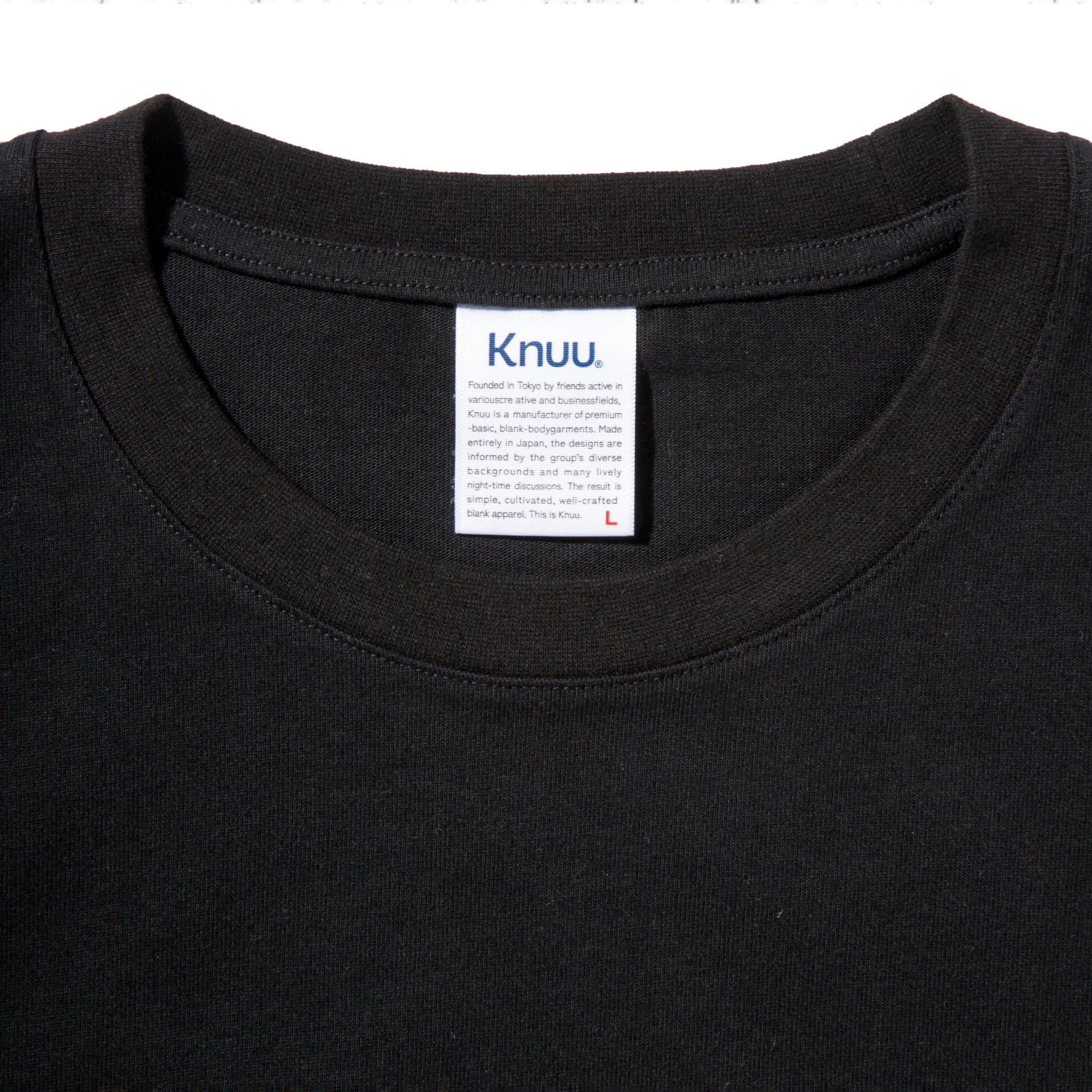 KN-LT-01_BL | Heavy Crewneck Long Sleeve T-Shirt | Color:BLACK【Knuu(縫う)_ヌウ】