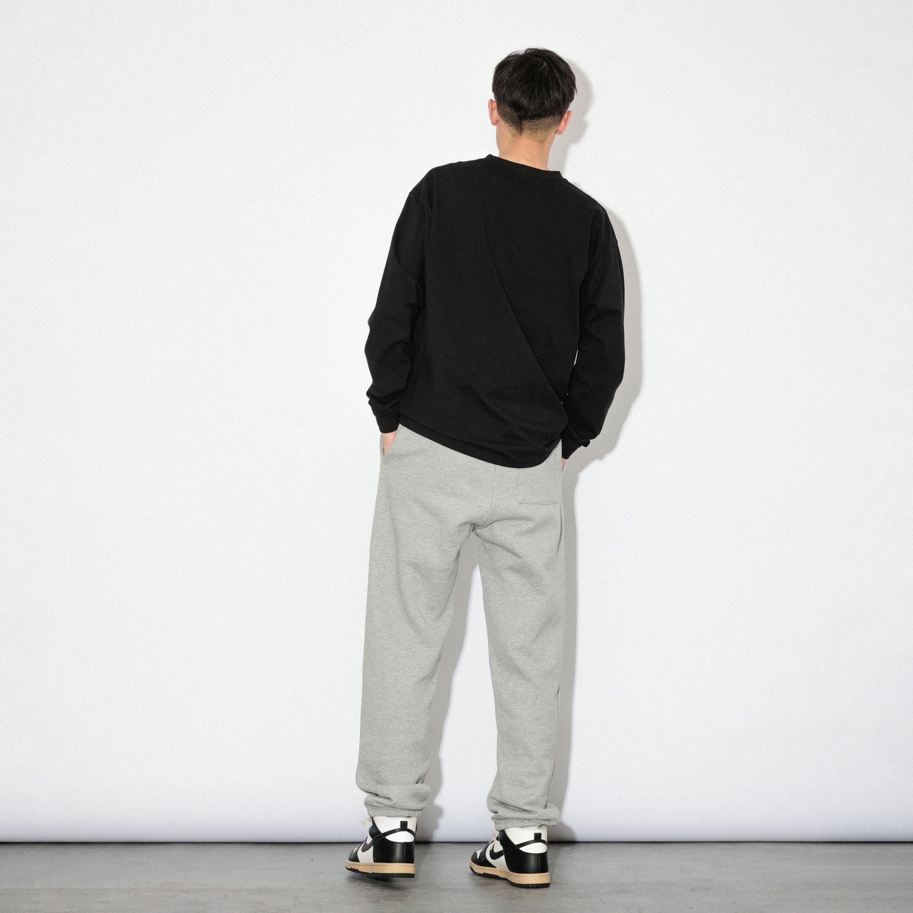 KN-LT-01_BL | Heavy Crewneck Long Sleeve T-Shirt | Color:BLACK【Knuu(縫う)_ヌウ】