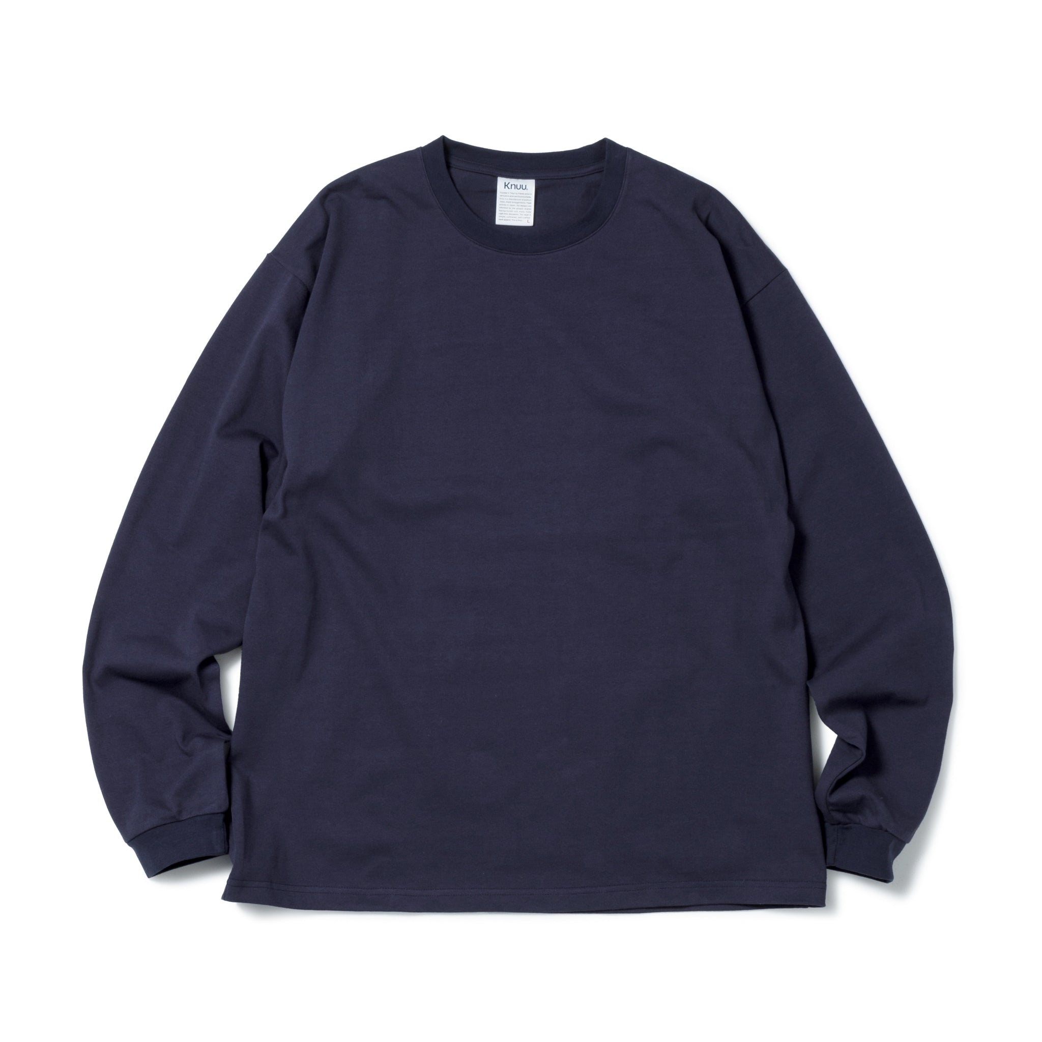 KN-LT-01_NV | Heavy Crewneck Long Sleeve T-Shirt | Color:NAVY【Knuu(縫う)_ヌウ】