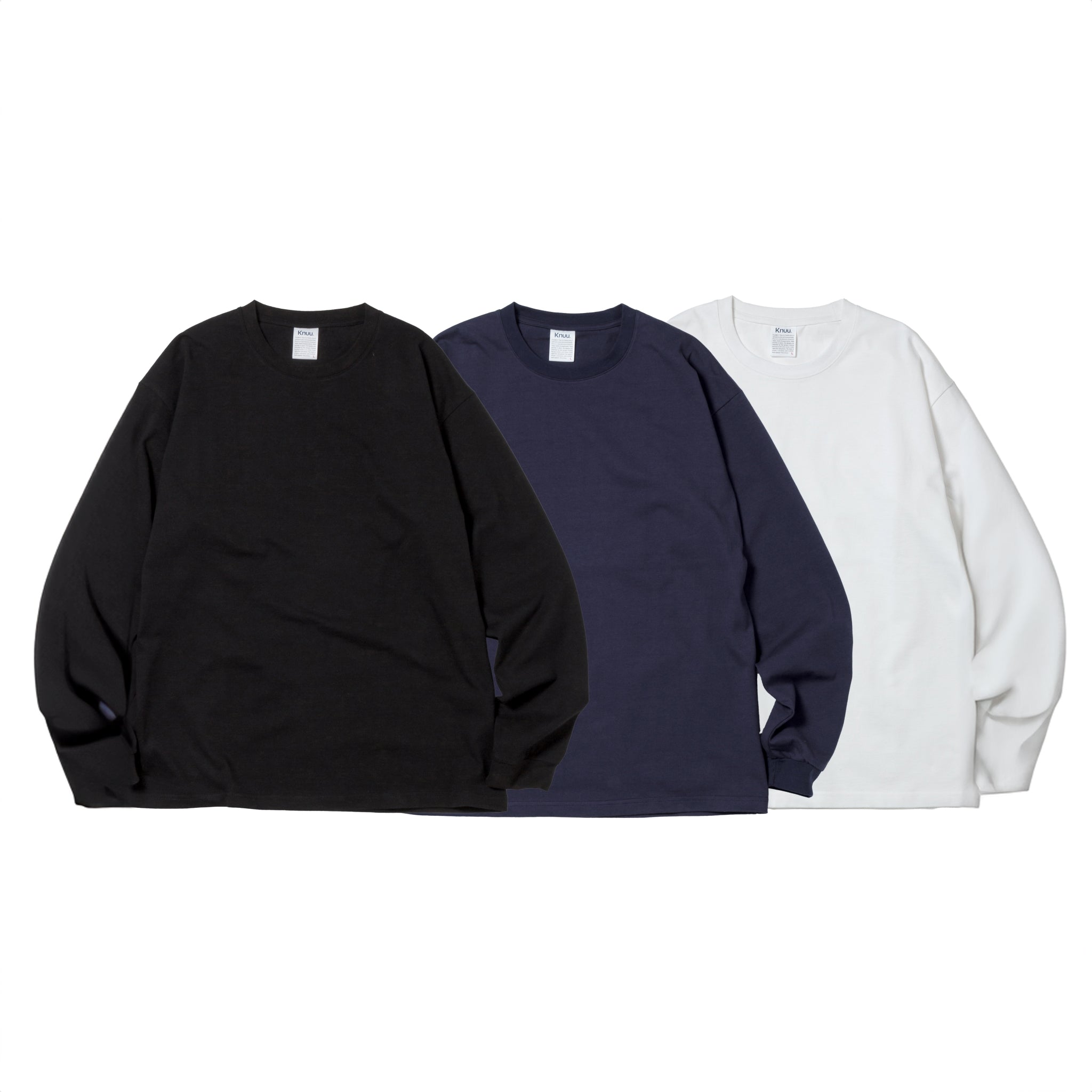 KN-LT-01_NV | Heavy Crewneck Long Sleeve T-Shirt | Color:NAVY【Knuu(縫う)_ヌウ】