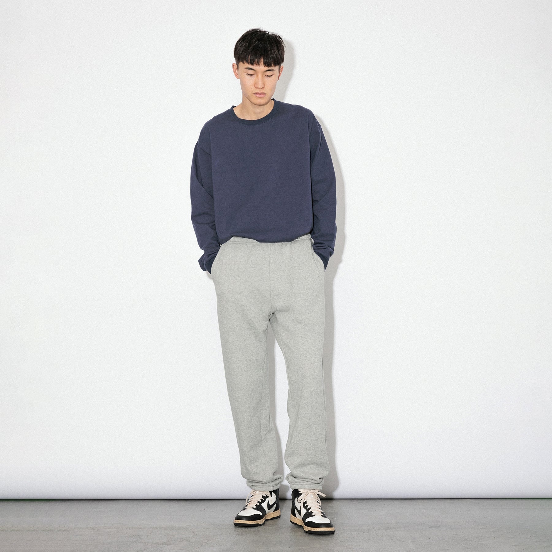 KN-LT-01_NV | Heavy Crewneck Long Sleeve T-Shirt | Color:NAVY【Knuu(縫う)_ヌウ】
