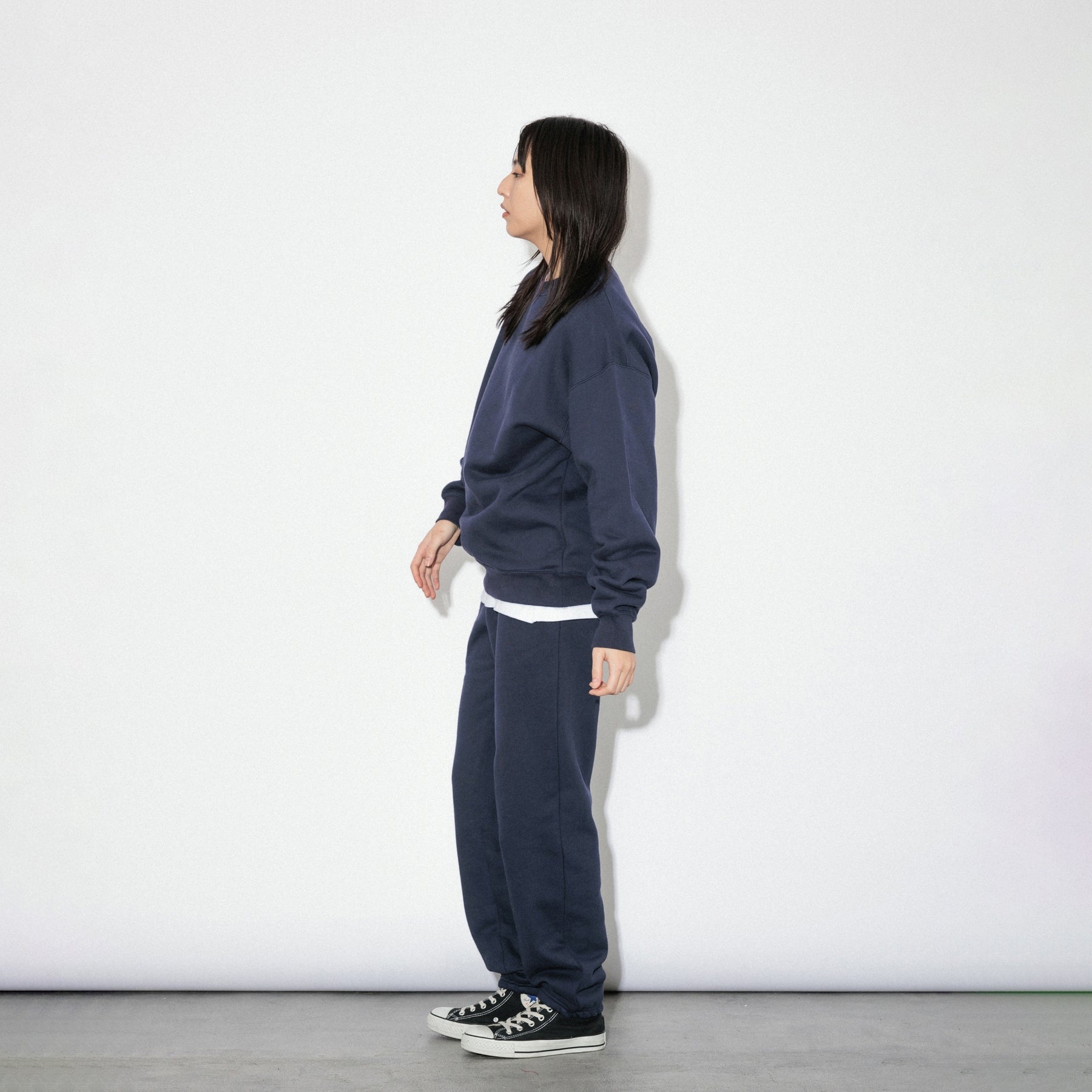 KN-SS-01_NV | Heavy Crewneck Sweatshirt | Color:NAVY【Knuu(縫う)_ヌウ】