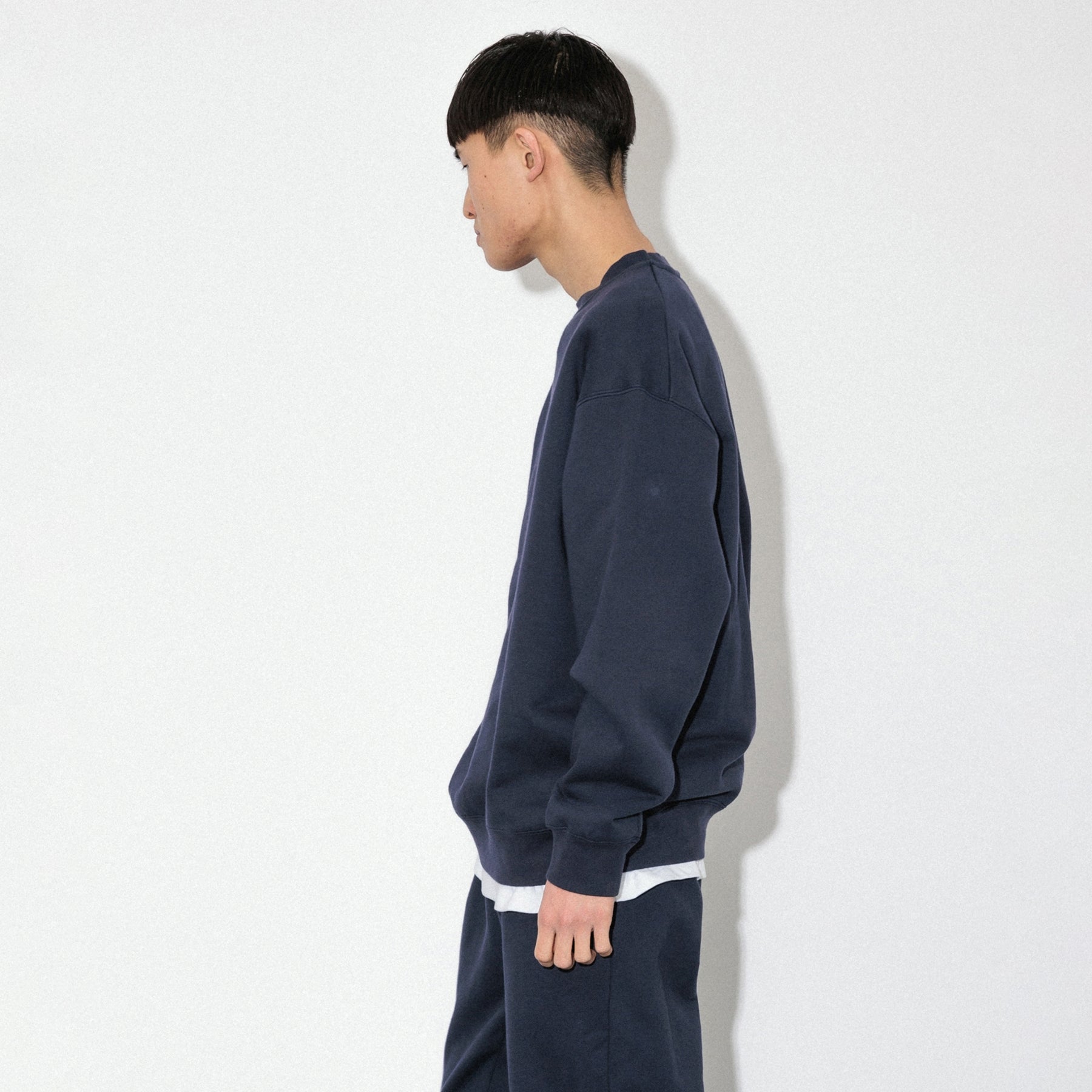 KN-SS-01_NV | Heavy Crewneck Sweatshirt | Color:NAVY【Knuu(縫う)_ヌウ】