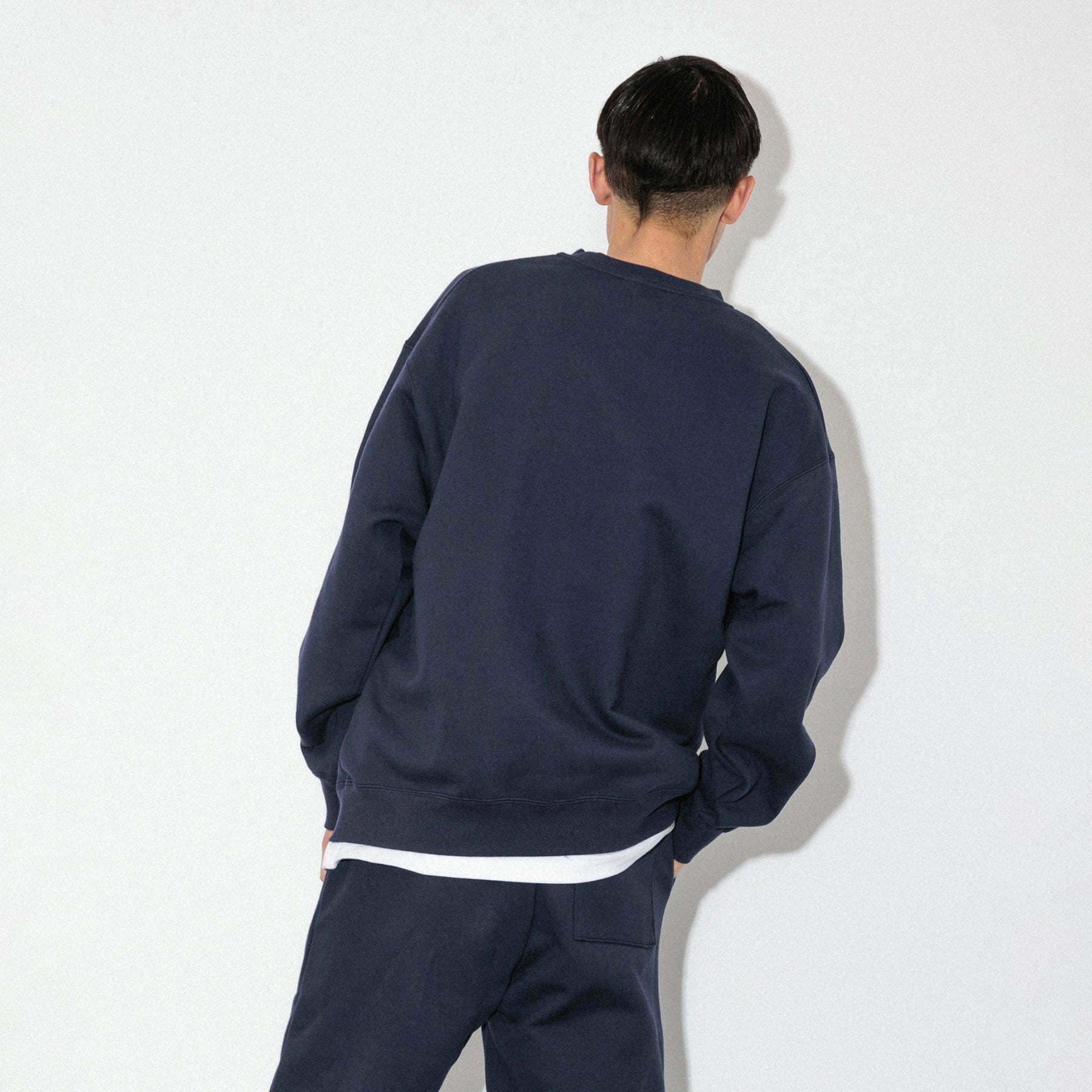 KN-SS-01_NV | Heavy Crewneck Sweatshirt | Color:NAVY【Knuu(縫う)_ヌウ】
