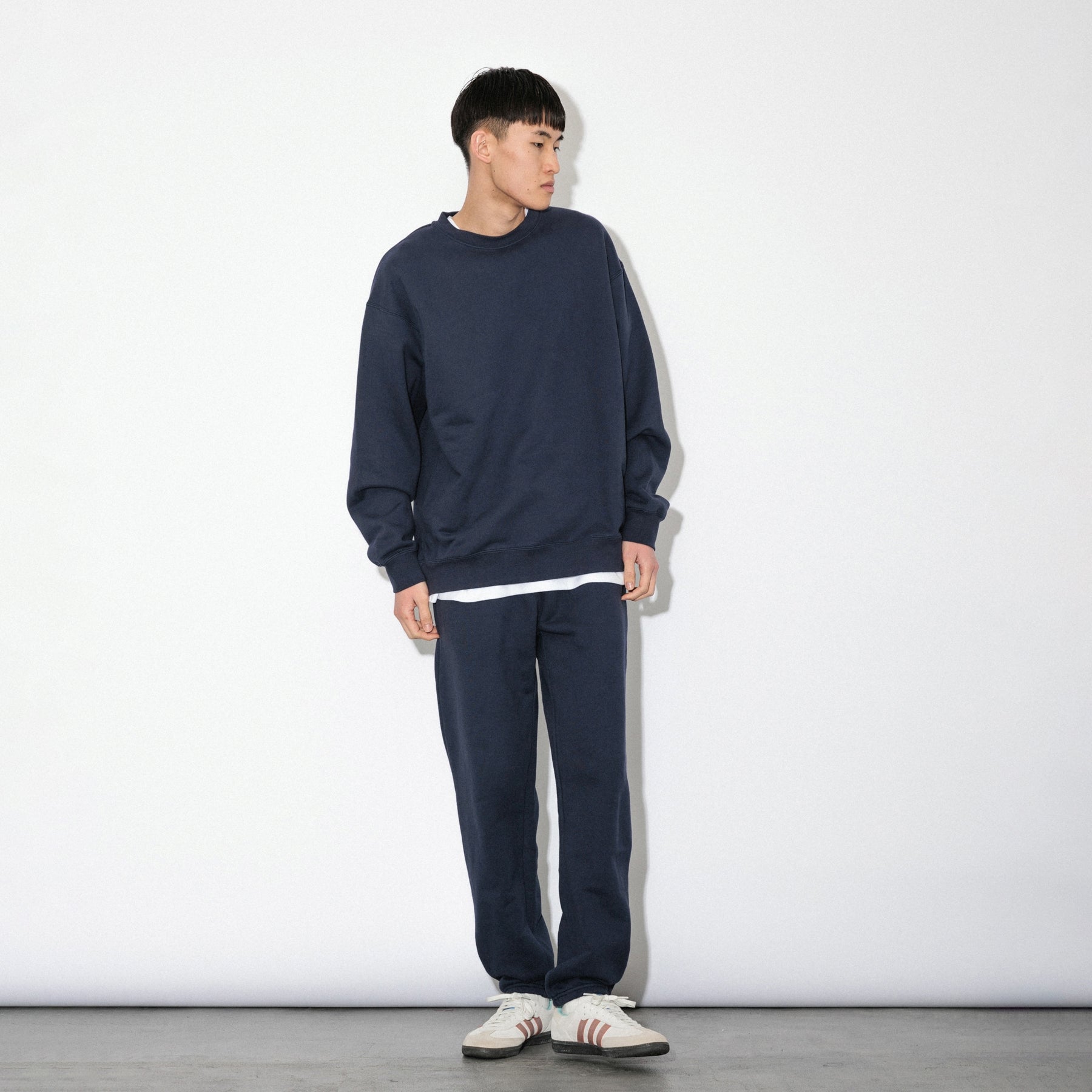 KN-SS-01_NV | Heavy Crewneck Sweatshirt | Color:NAVY【Knuu(縫う)_ヌウ】