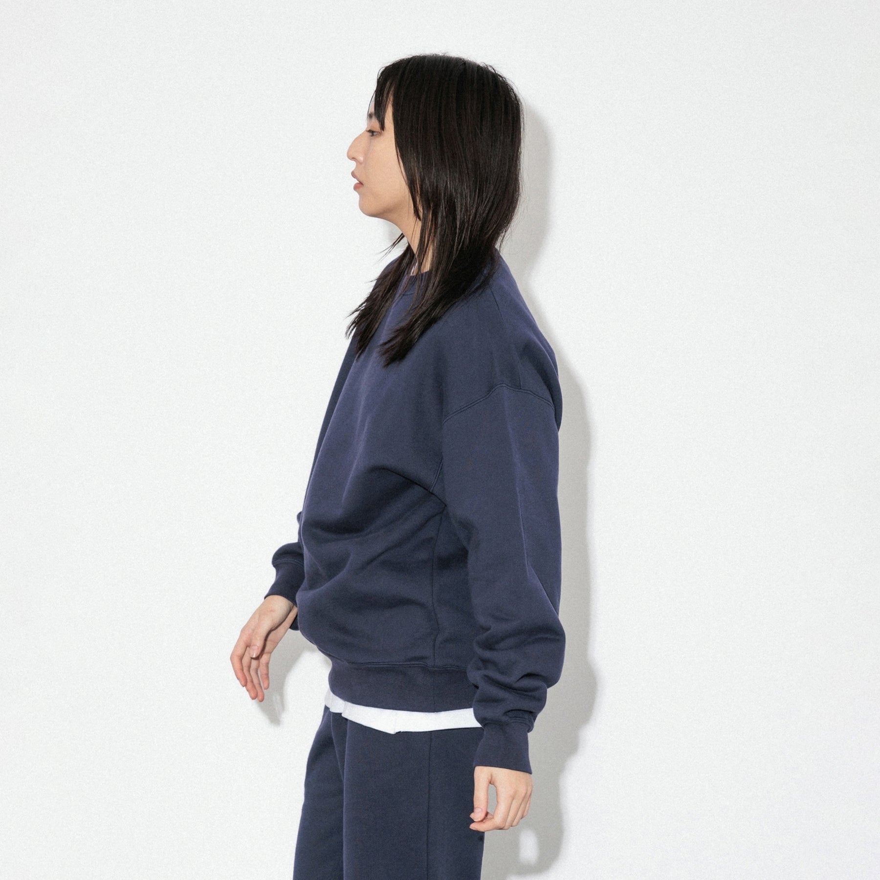 KN-SS-01_NV | Heavy Crewneck Sweatshirt | Color:NAVY【Knuu(縫う)_ヌウ】