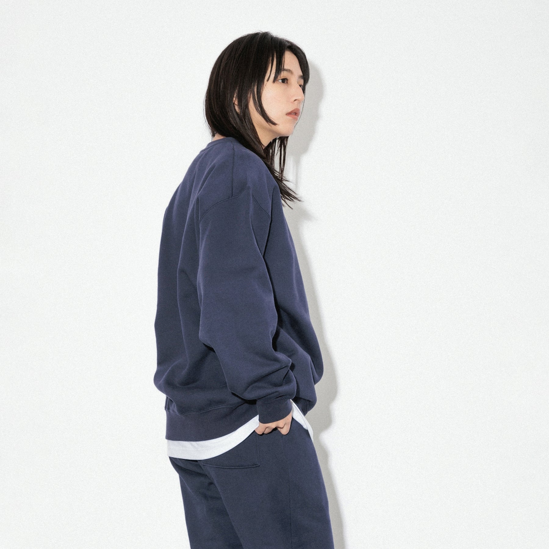 KN-SS-01_NV | Heavy Crewneck Sweatshirt | Color:NAVY【Knuu(縫う)_ヌウ】