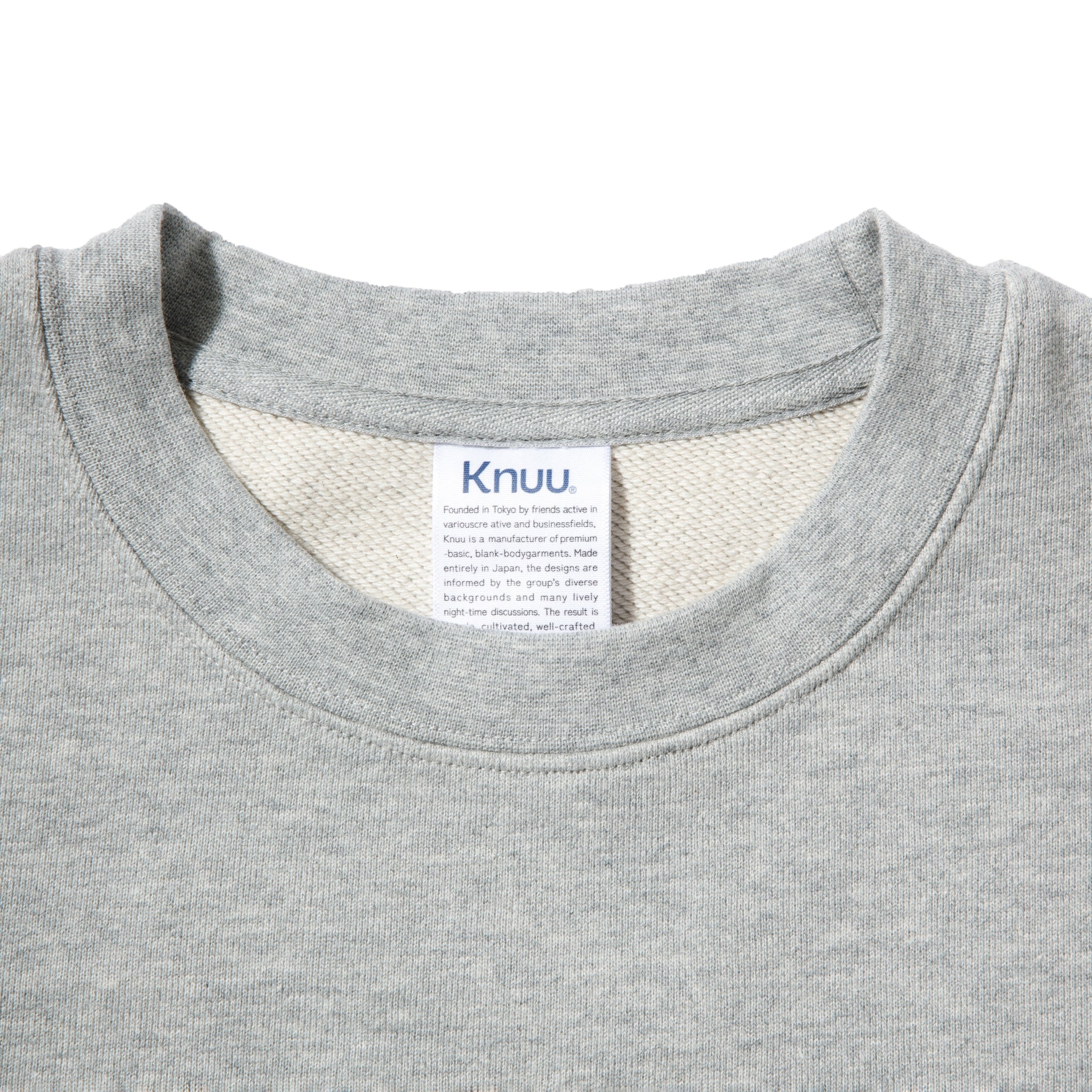 KN-SS-01_HG | Heavy Crewneck Sweatshirt | Color:HEATHER GRAY【Knuu(縫う)_ヌウ】