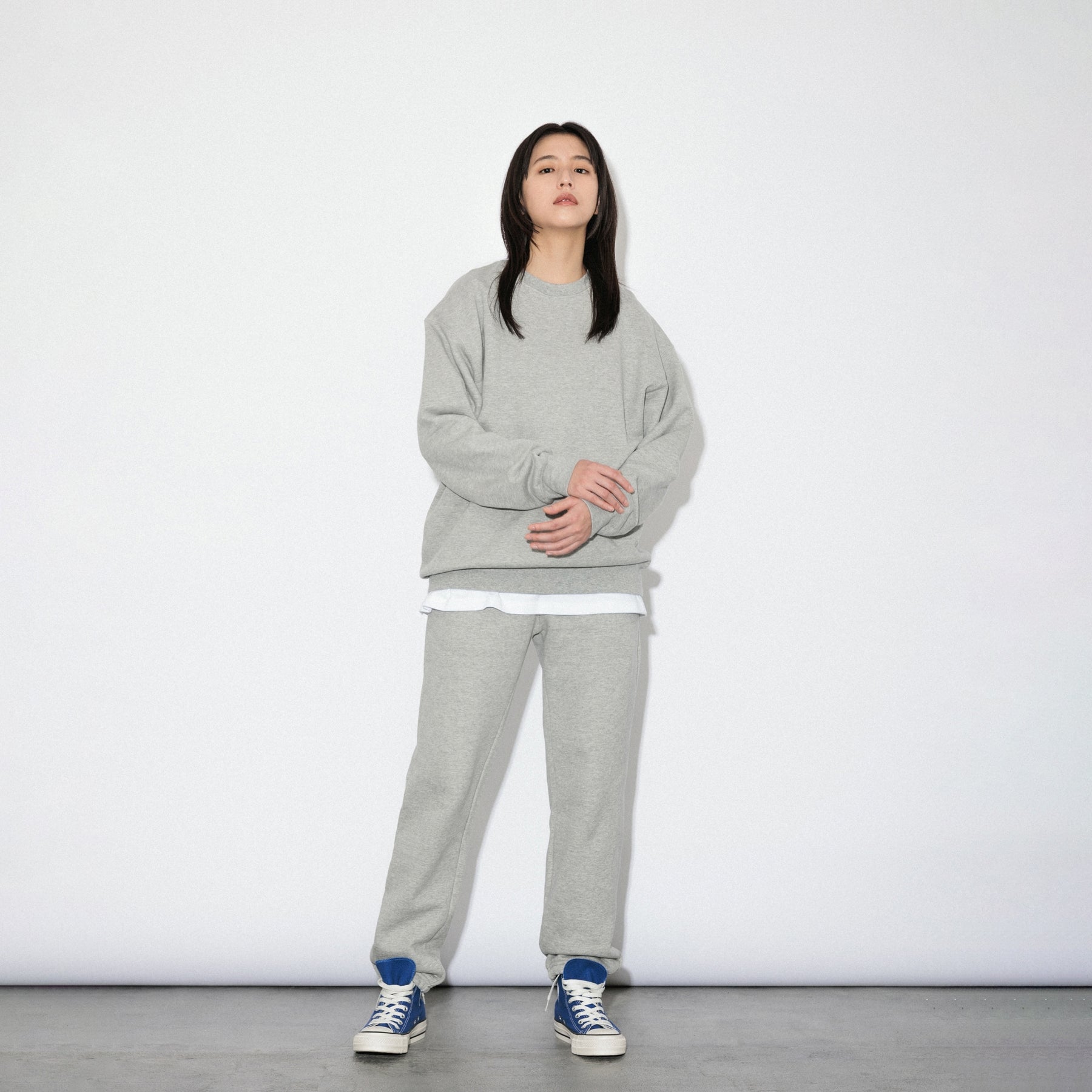 KN-SS-01_HG | Heavy Crewneck Sweatshirt | Color:HEATHER GRAY【Knuu(縫う)_ヌウ】