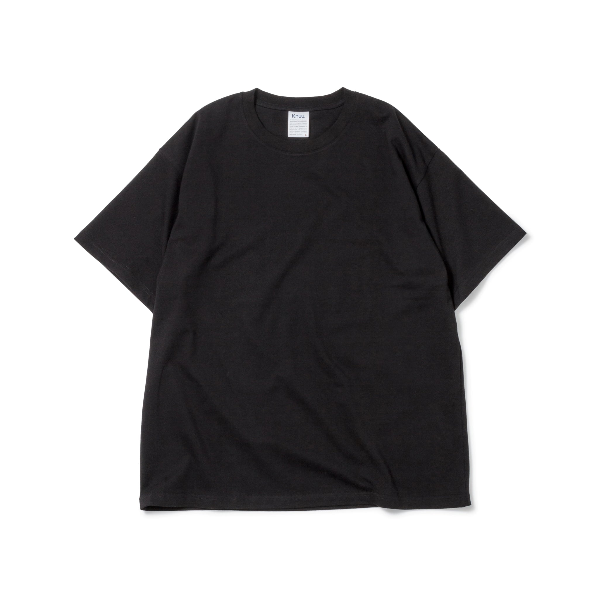 KN-T-01_BL | Heavy Crewneck T-Shirt | Color:BLACK【Knuu(縫う)_ヌウ】【ネコポス選択可能】