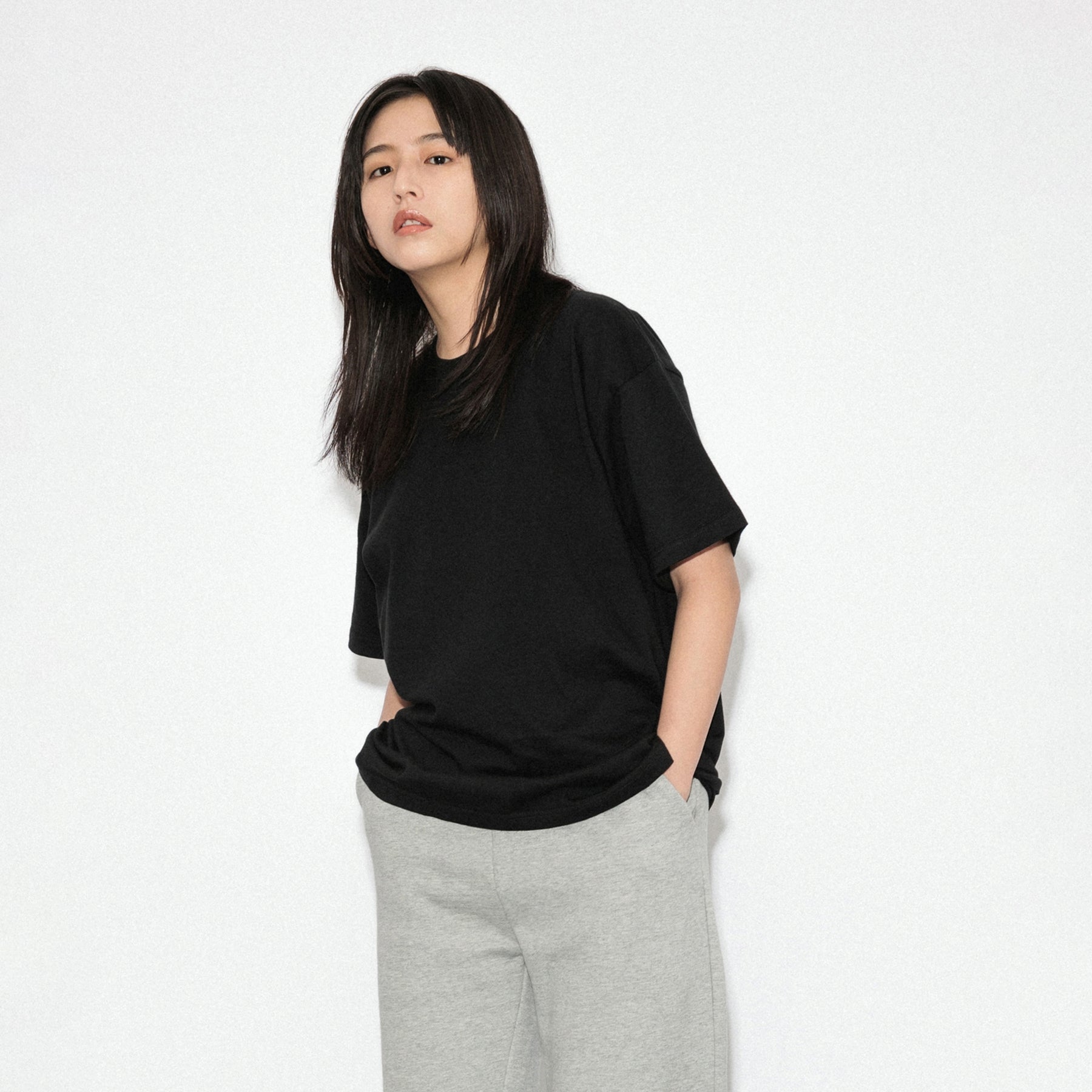 KN-T-01_BL | Heavy Crewneck T-Shirt | Color:BLACK【Knuu(縫う)_ヌウ】【ネコポス選択可能】