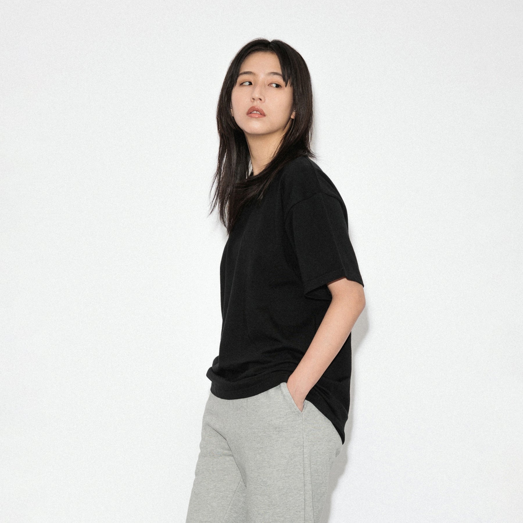 KN-T-01_BL | Heavy Crewneck T-Shirt | Color:BLACK【Knuu(縫う)_ヌウ】【ネコポス選択可能】