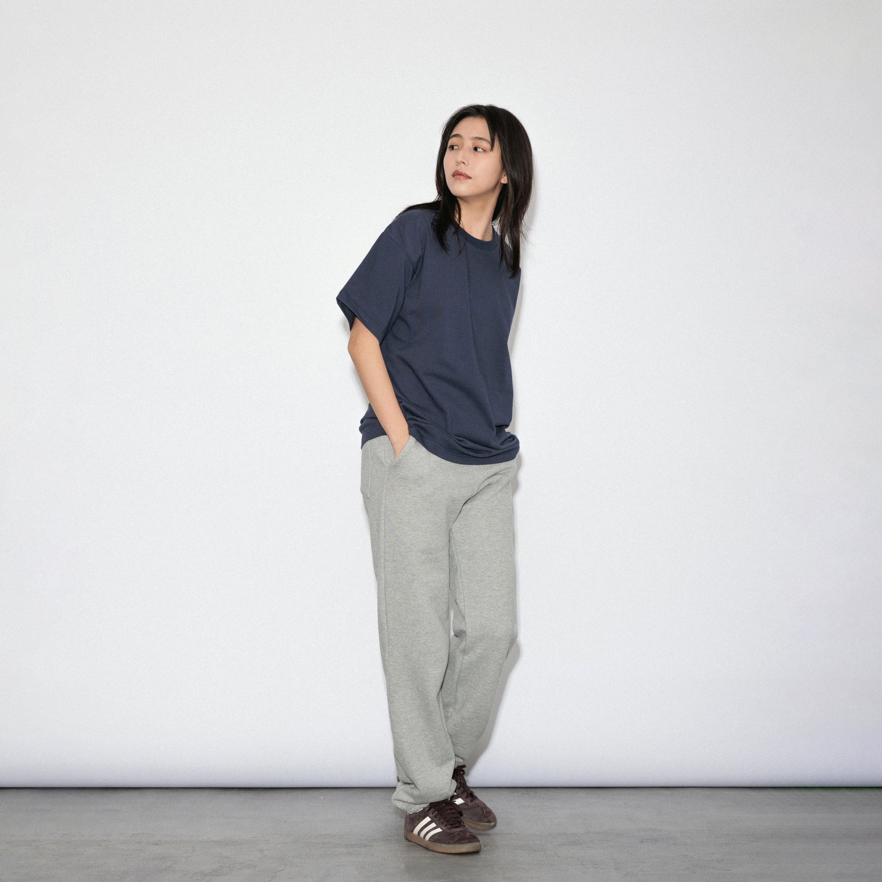 KN-T-01_NV | Heavy Crewneck T-Shirt | Color:NAVY【Knuu(縫う)_ヌウ】