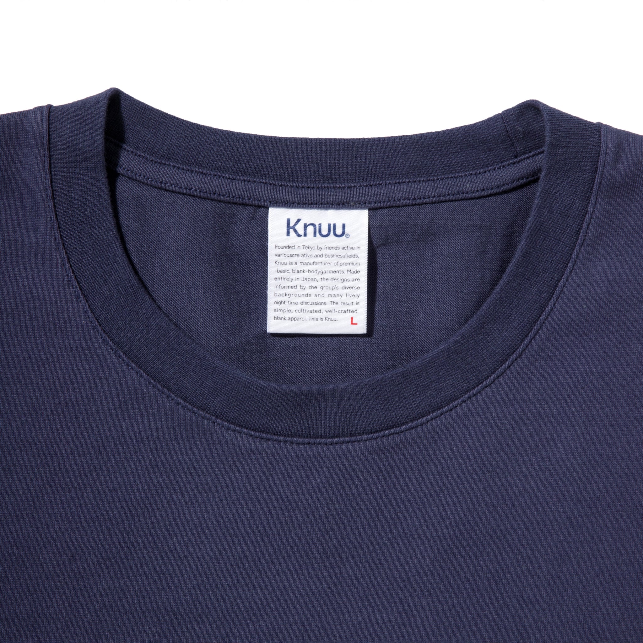 KN-T-01_NV | Heavy Crewneck T-Shirt | Color:NAVY【Knuu(縫う)_ヌウ】