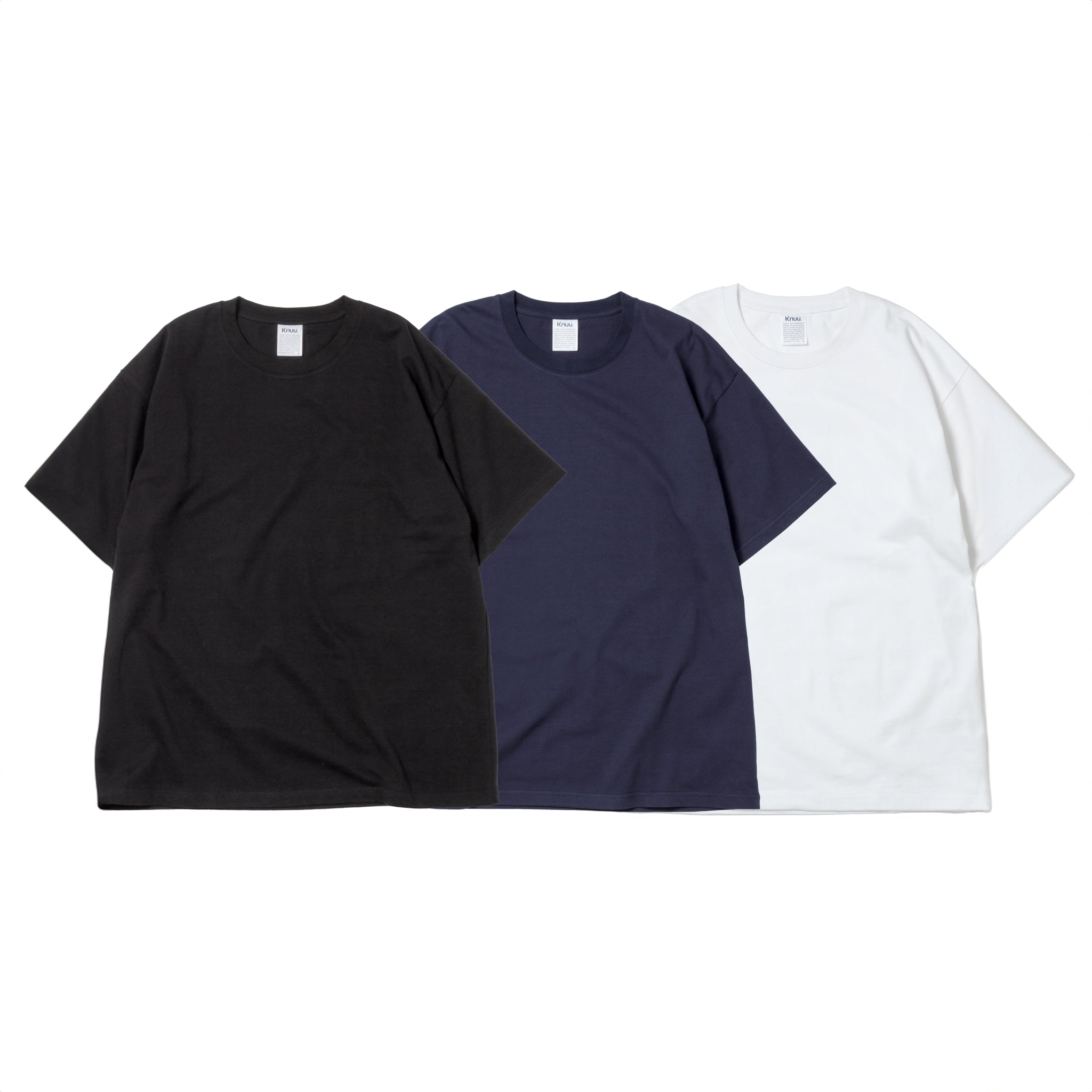 KN-T-01_BL | Heavy Crewneck T-Shirt | Color:BLACK【Knuu(縫う)_ヌウ】【ネコポス選択可能】