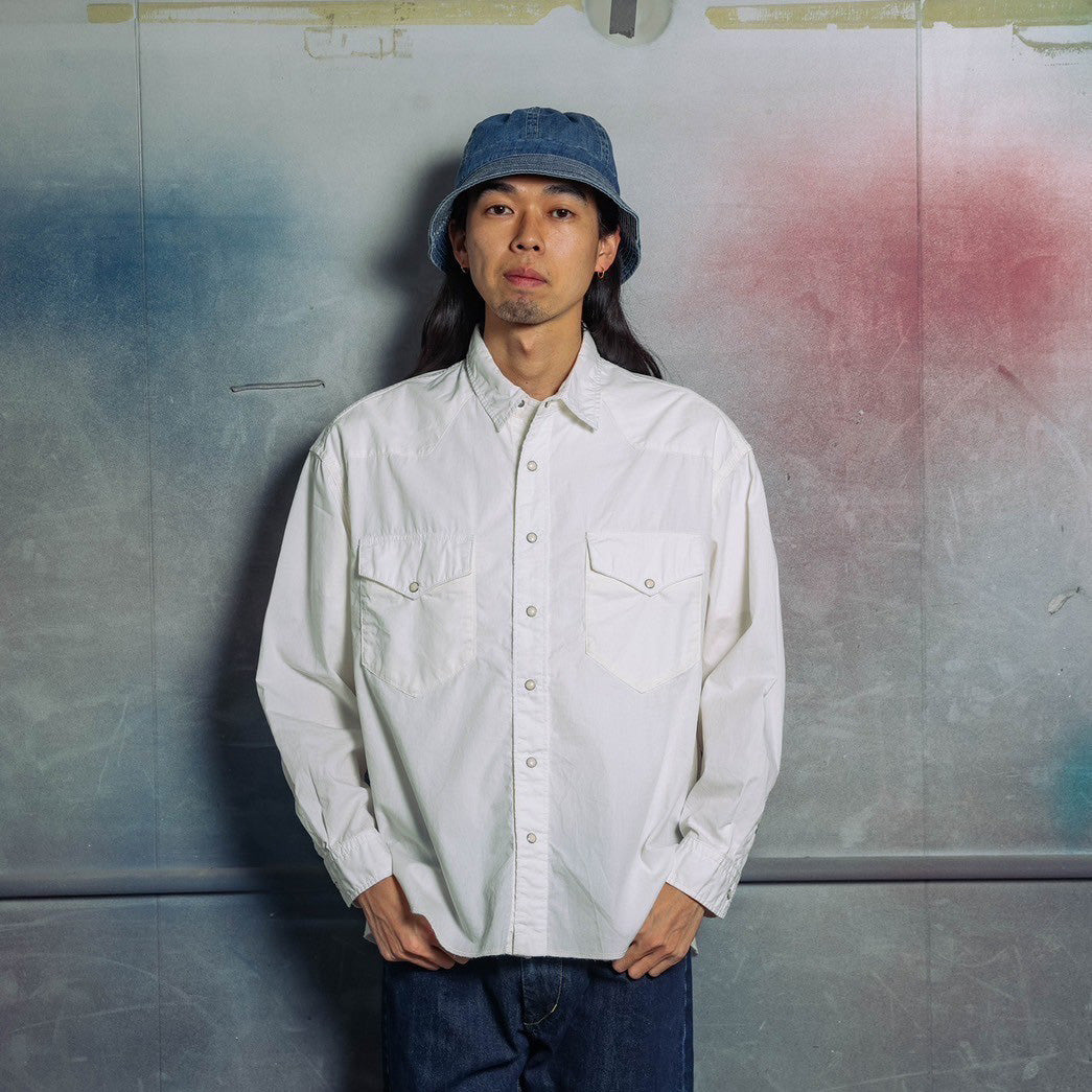 CBC-ImSt-71_White(Poplin) | 6.5oz Basket Western Shirts "Dwayne" | Color:White(Poplin)【IMPRESTORE_インプレストア】【archive】