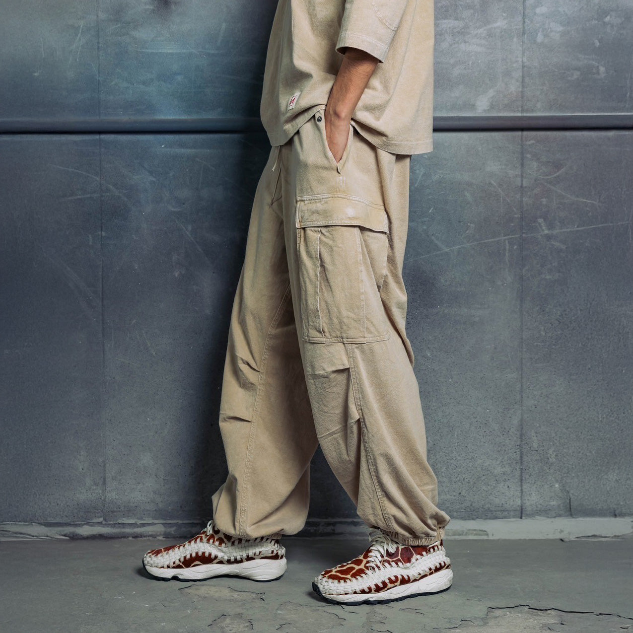 IMPRESTORE RANDY t-cloth V.D CZ-ImSt-292 | M-1951オーバーパンツを再構築したイージーカーゴ | Faded Ivory | 裾ゴム仕様