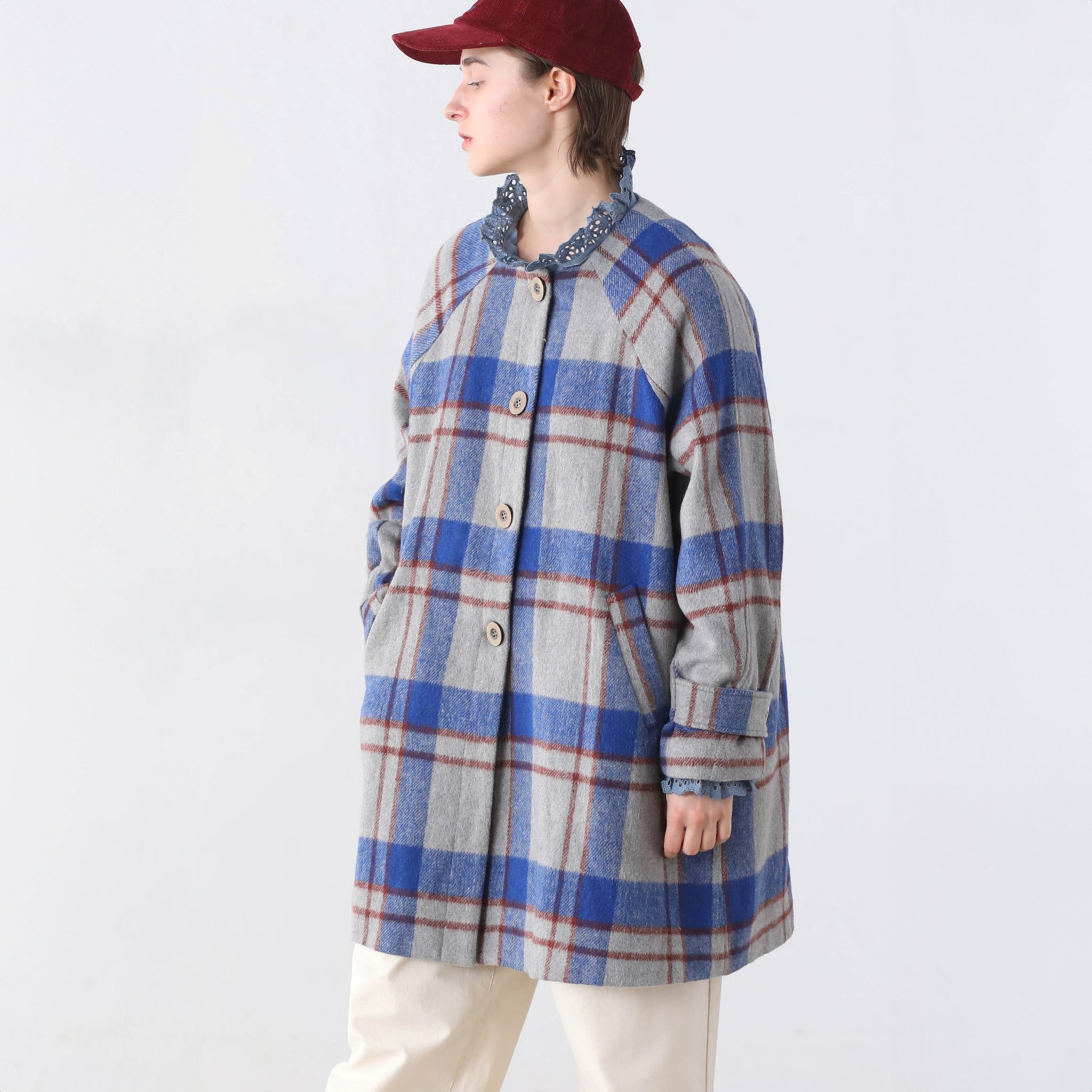 LKL24FJK2047_GRAY×BLUE | TIFA | Color:GRAY×BLUE【KELEN LADYS_ケレン】