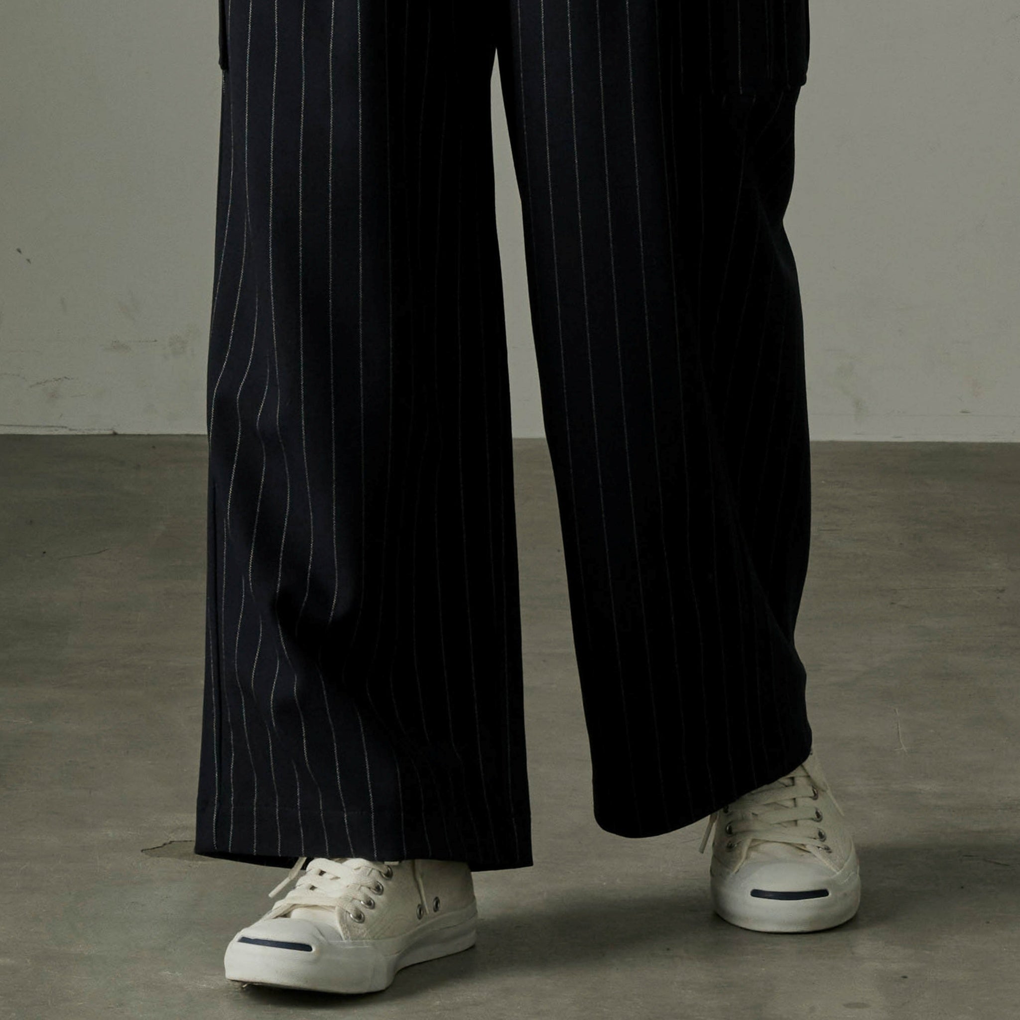 MIL24FPT3220_navy st | STRIPE CARGO PANTS | Color:Navy St【KHA:KI_カーキ】