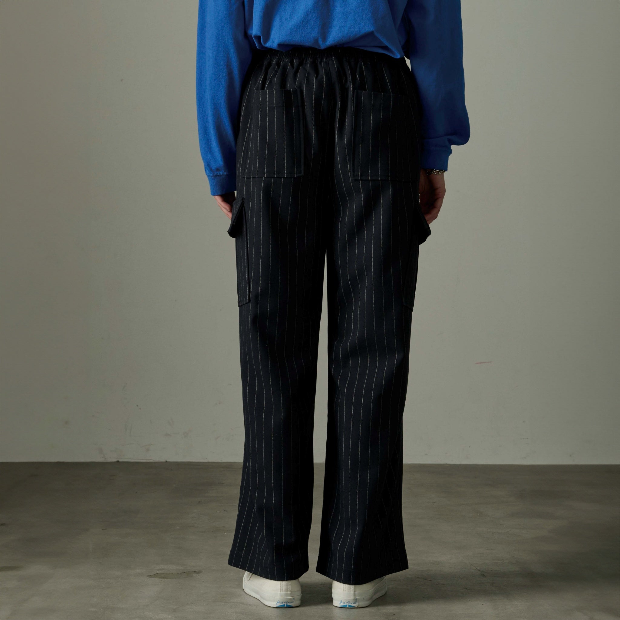 MIL24FPT3220_navy st | STRIPE CARGO PANTS | Color:Navy St【KHA:KI_カーキ】