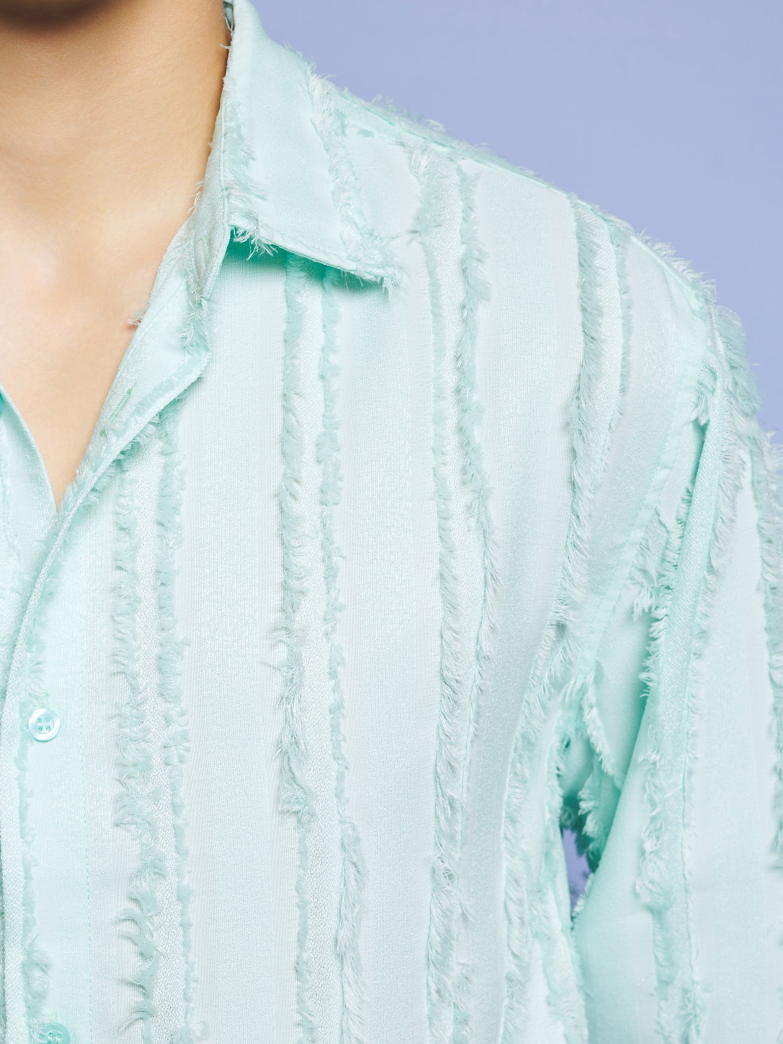 Davy Frayed Boxy Shirt | Color_Green | No_32SM01BLM166GRN_GREEN【SISTER JANE_シスタージェーン】