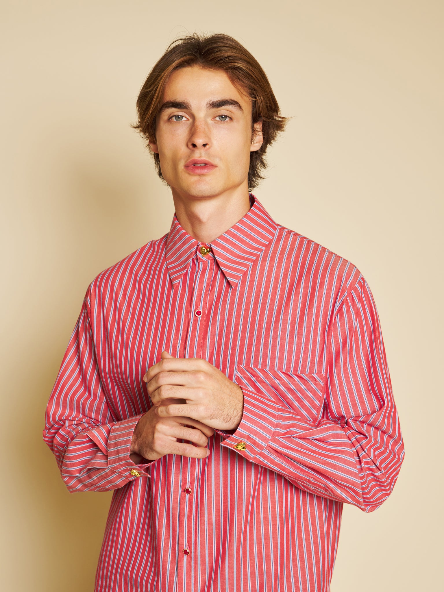 Penny Stripe Shirt – Red | SISTER JANE