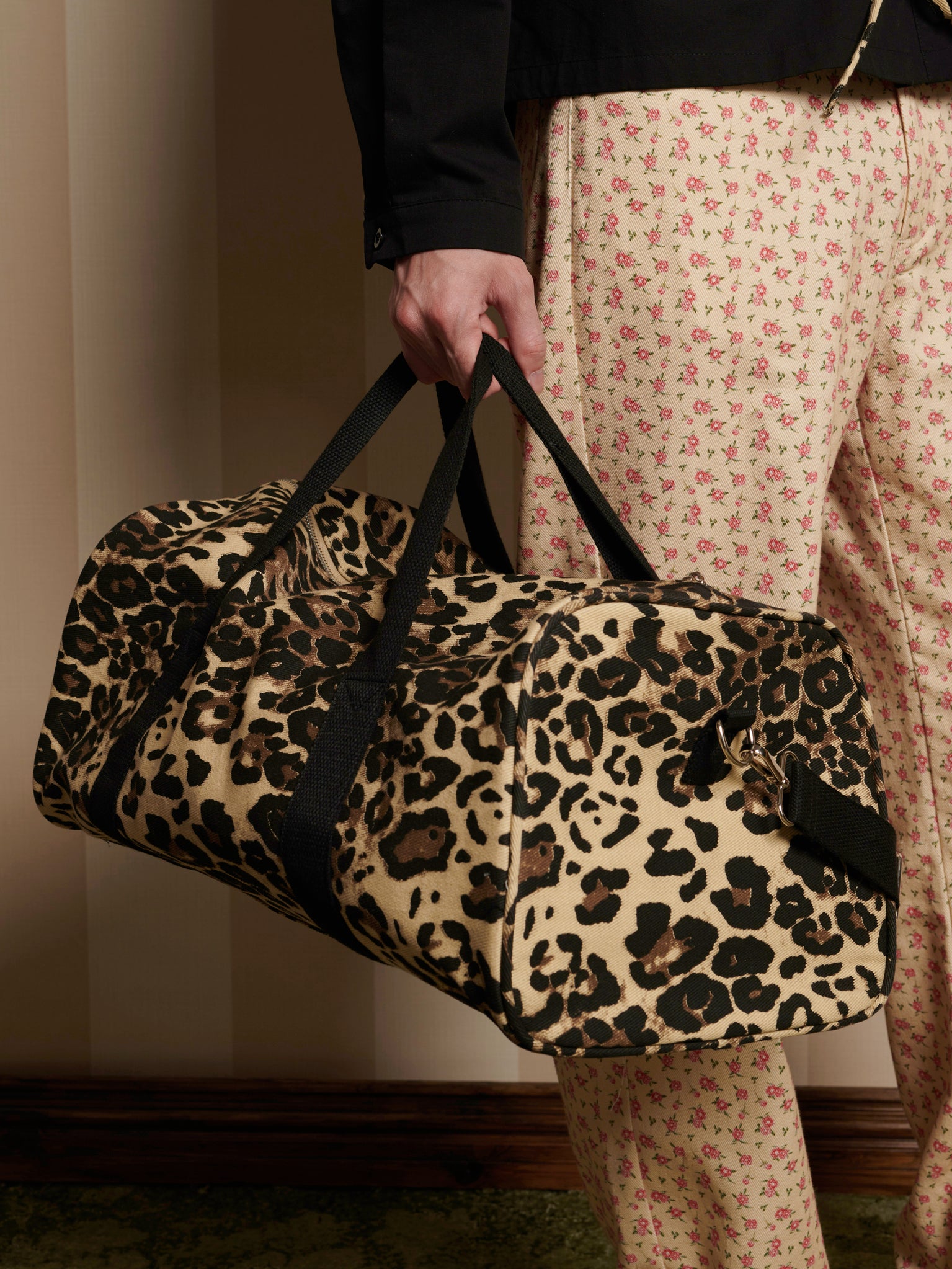 Conrad Leopard Holdall Bag | Color_Tan | No_32SM02BGM007TAN_TAN【SISTER JANE_シスタージェーン】
