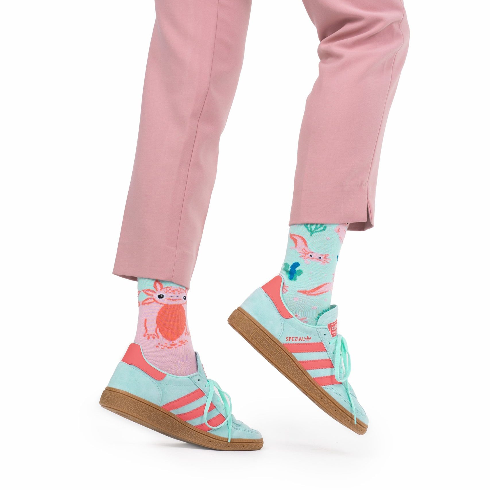 reguler socks / A Lot Of Axolotls【many mornings メニ―モーニングス】【ネコポス選択可能】