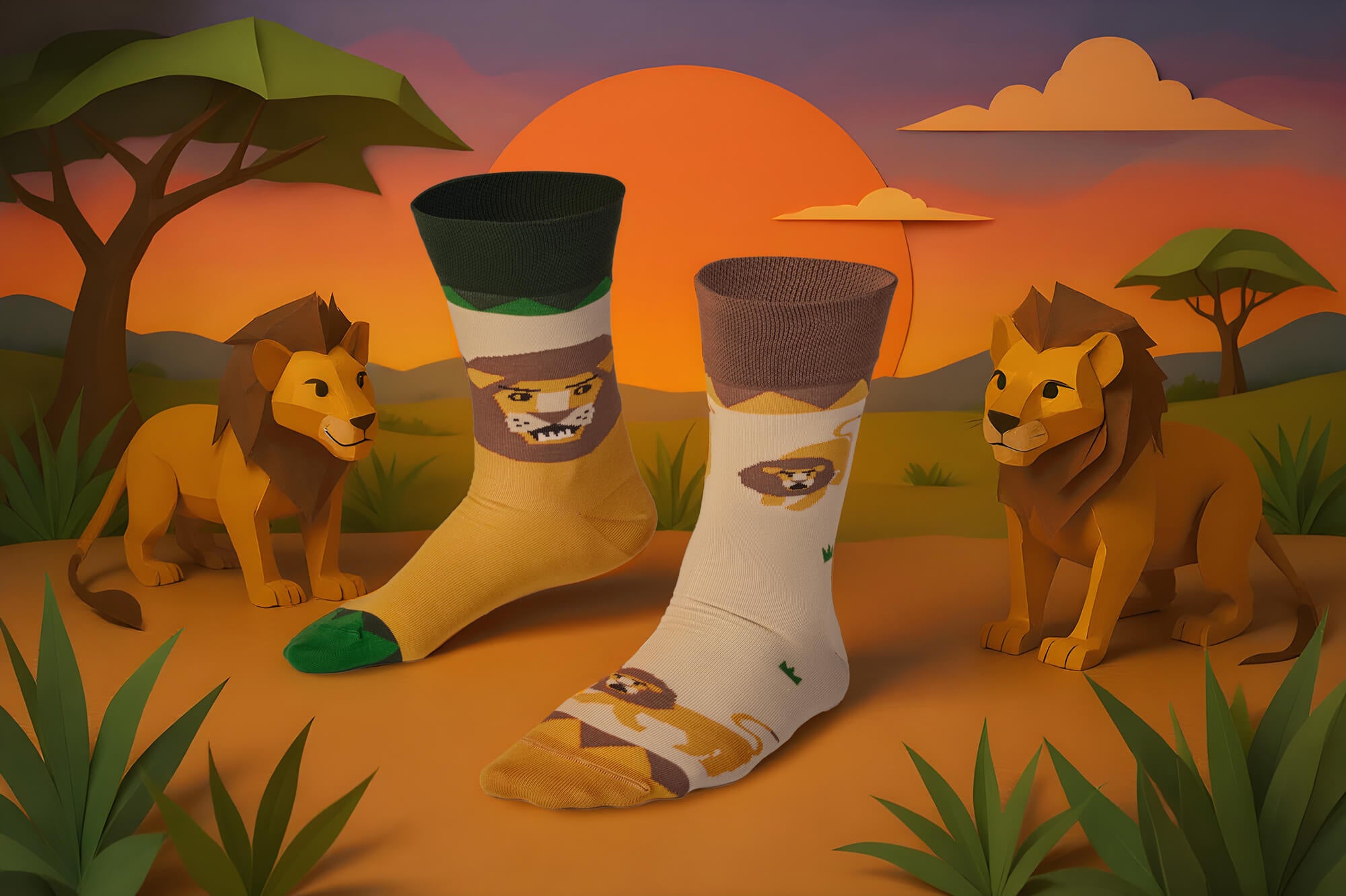 reguler socks / LION AROUND【many mornings メニ―モーニングス】【ネコポス選択可能】