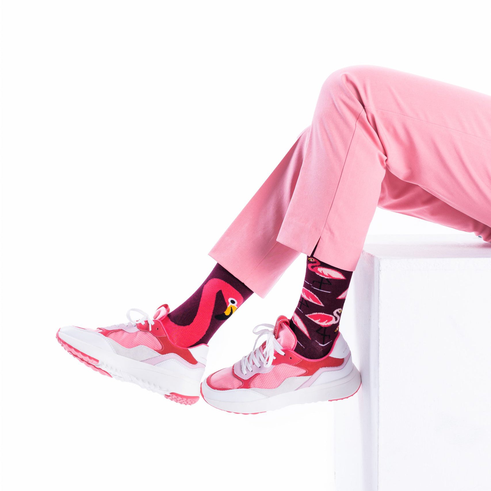 reguler socks / Pink Flamingo【many mornings メニ―モーニングス】【ネコポス選択可能】