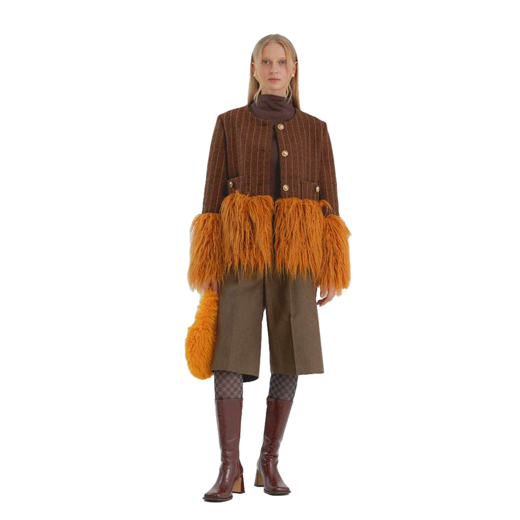 No:MW4WJK33XBR | Name:CANCAN | Color:Top : Brown Bottom : Sun Flower【MOLLIOLLI_モリオリ】