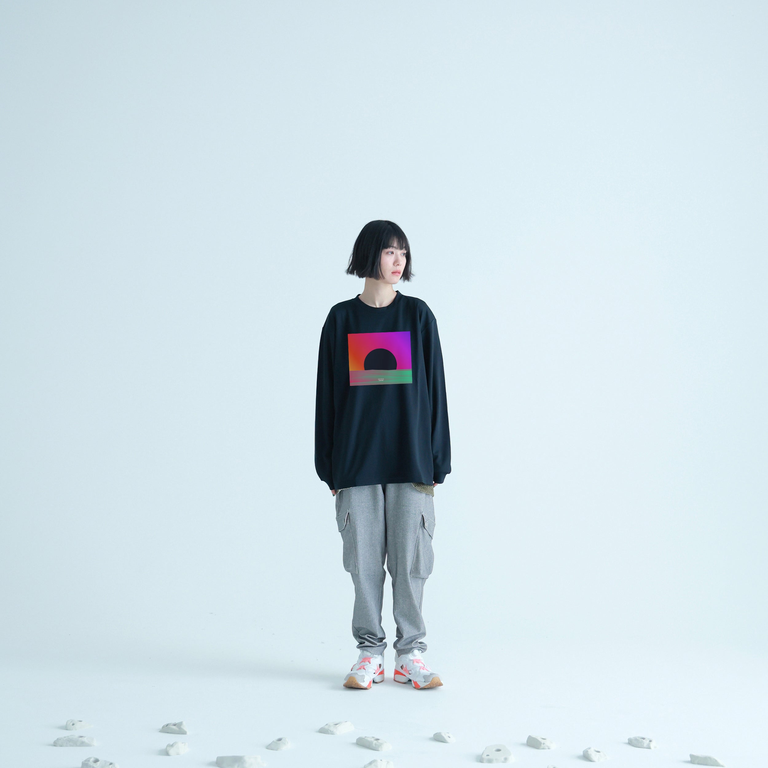 No:NV23AW-13Ab | Name:Dry Comfort L/S Tee/SUNSET | Color:Black【NEYVOR_ネイバー】