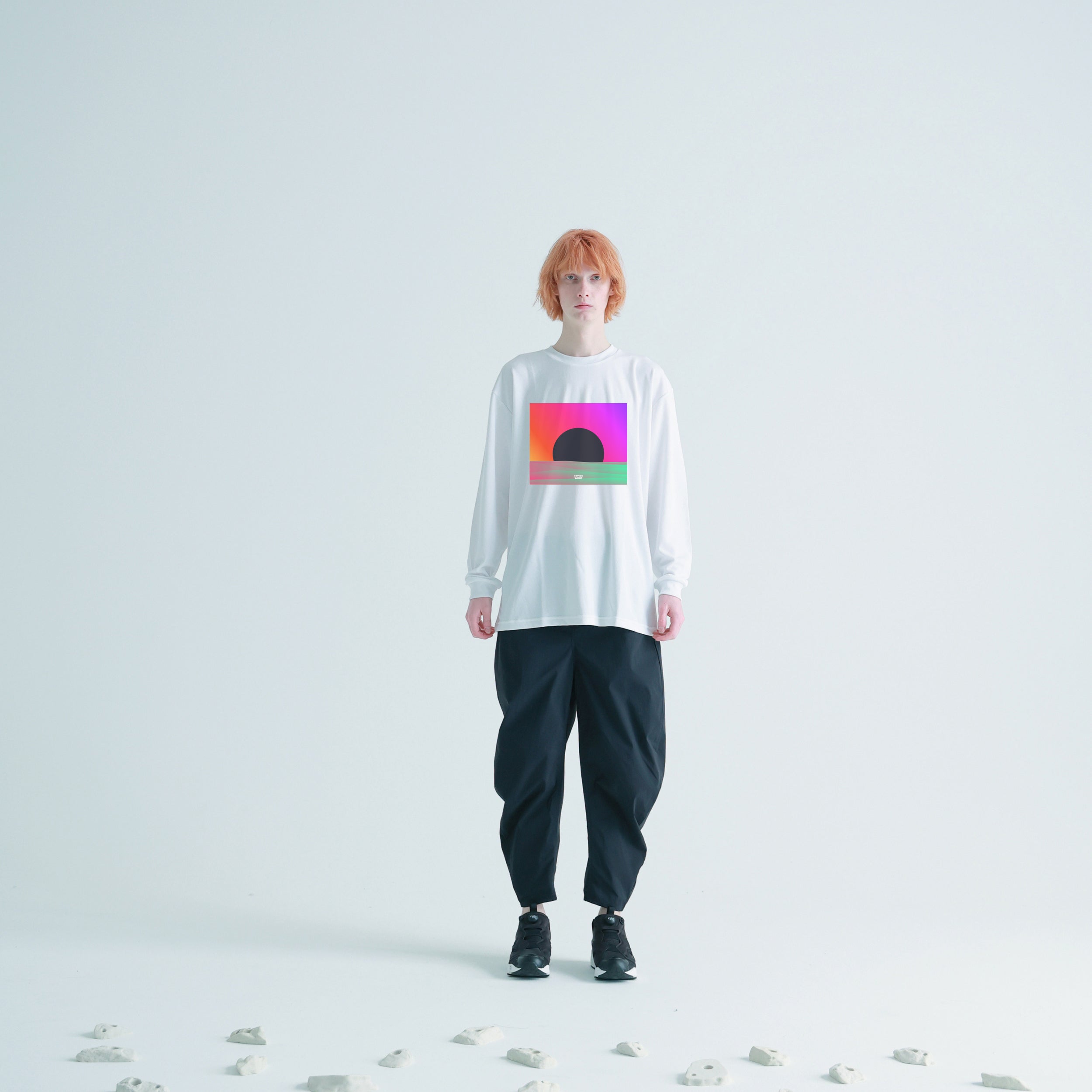 No:NV23AW-13Aa | Name:Dry Comfort L/S Tee/SUNSET | Color:White【NEYVOR_ネイバー】