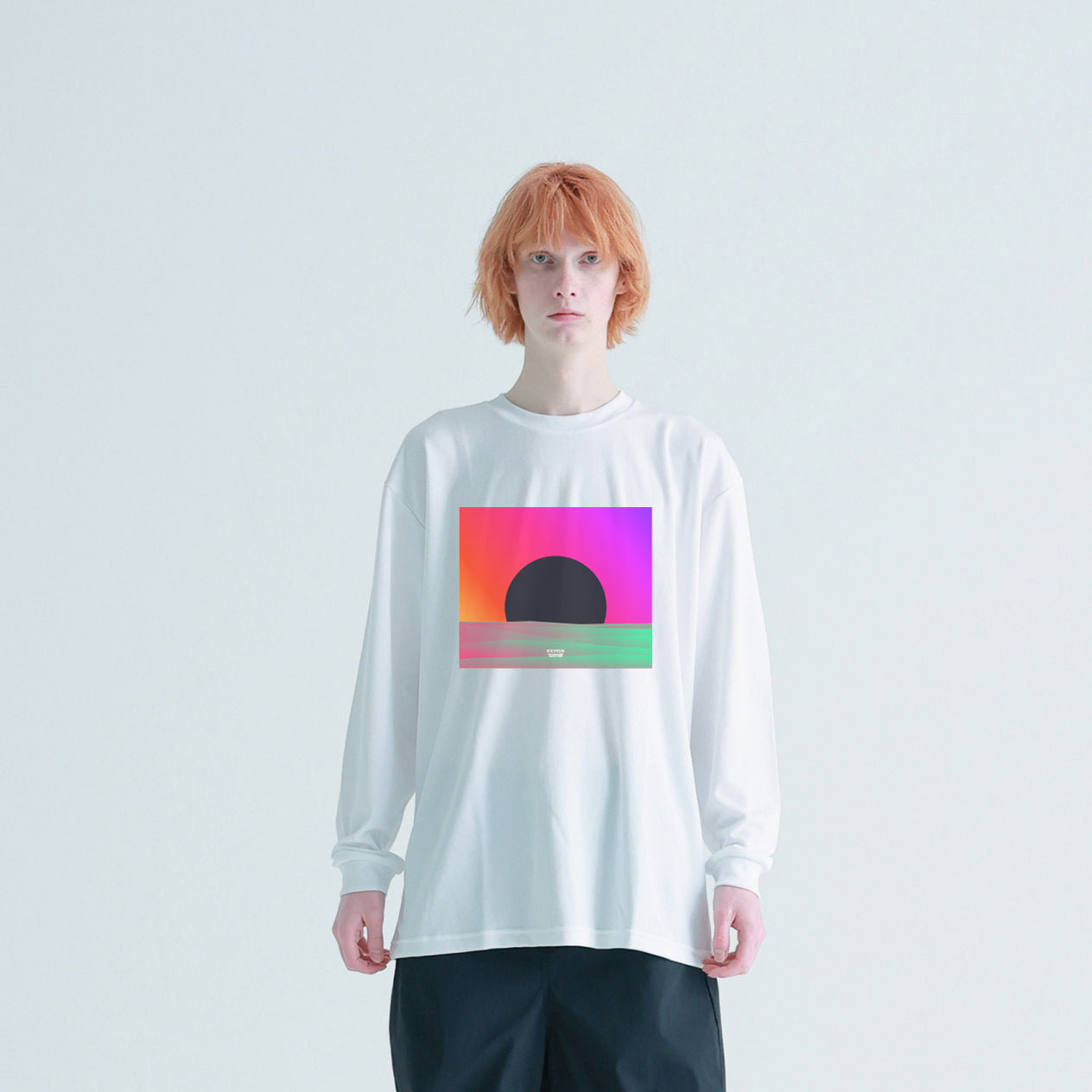 No:NV23AW-13Aa | Name:Dry Comfort L/S Tee/SUNSET | Color:White【NEYVOR_ネイバー】