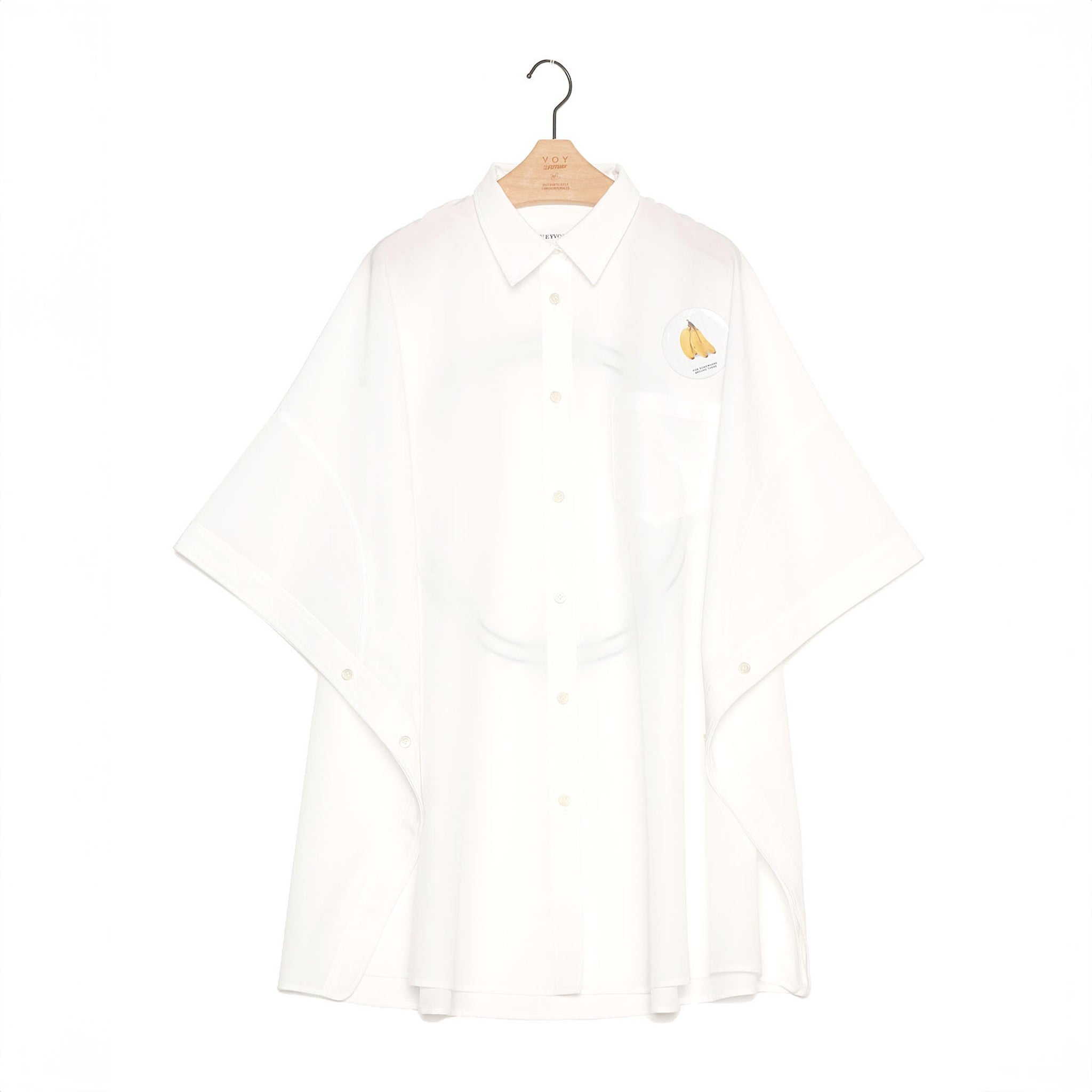 Packable Circle Poncho Shirt – White | NEYVOR