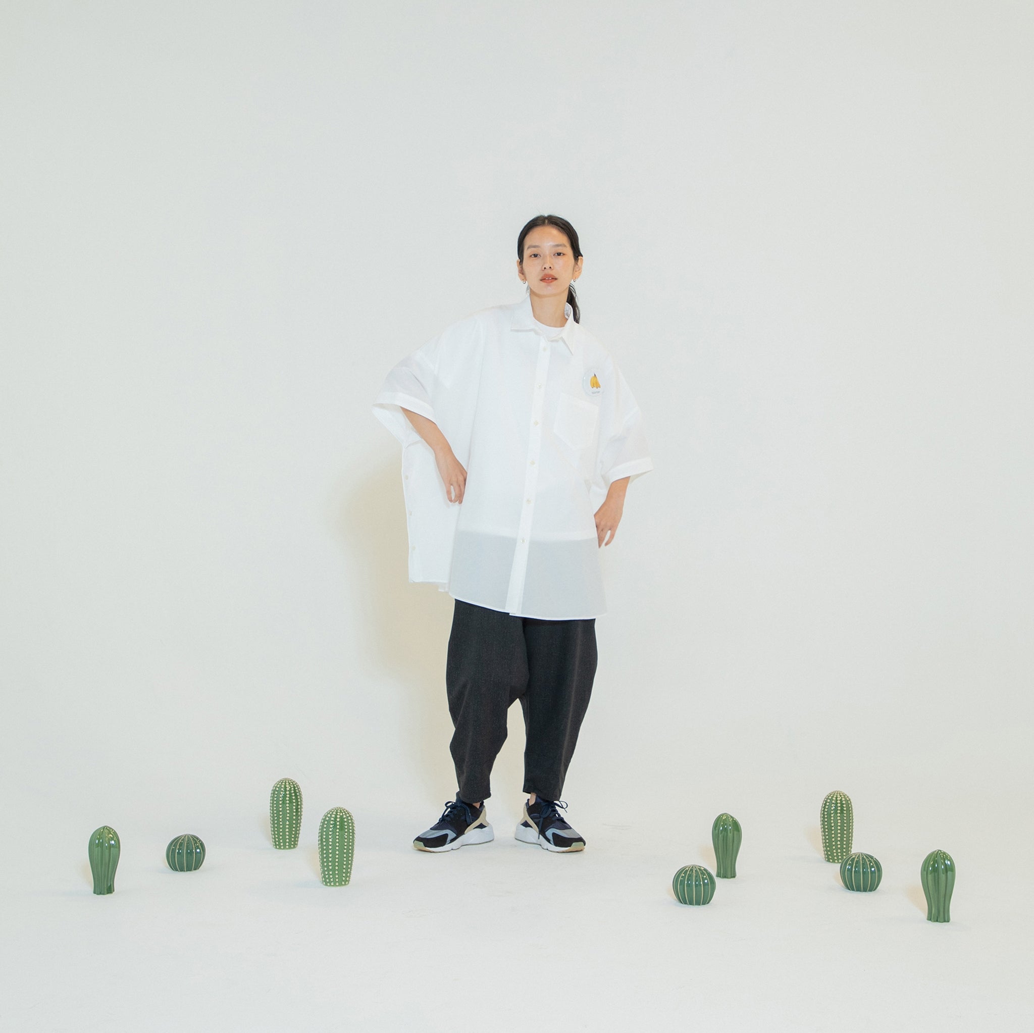 Packable Circle Poncho Shirt – White | NEYVOR