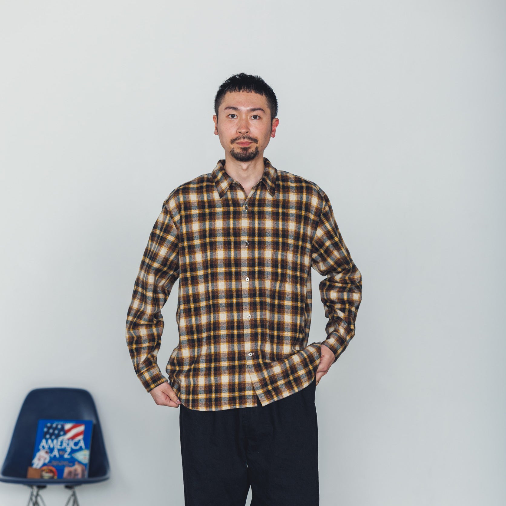 REGULAR COLLAR SHIRT-FLANNEL CHECK – Yellow | CATTA SHIRTS