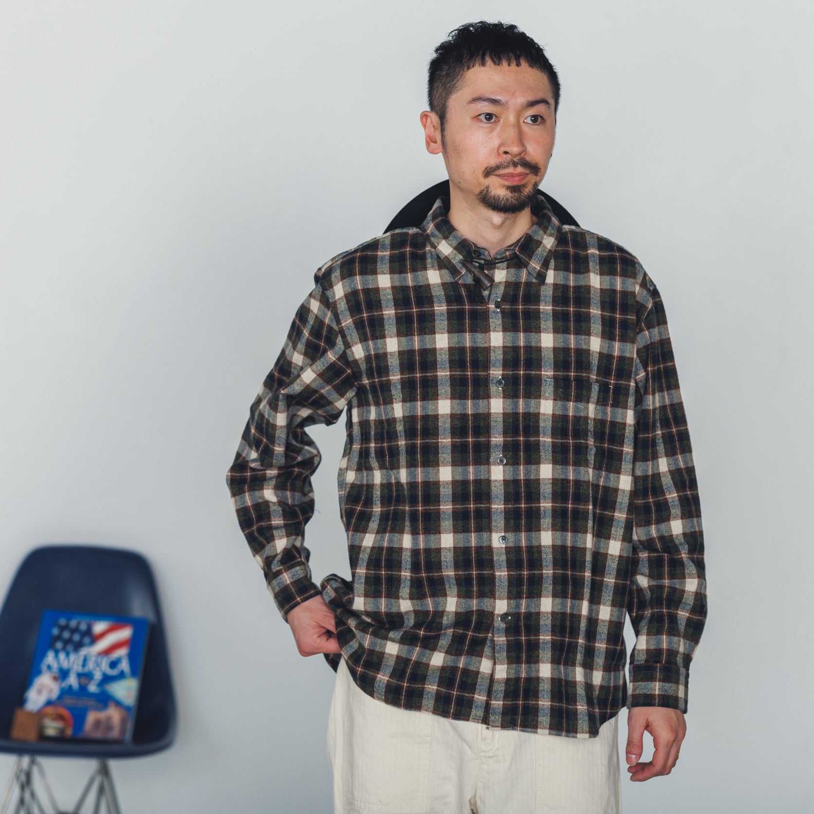 REGULAR COLLAR SHIRT-FLANNEL CHECK – Olive | CATTA SHIRTS