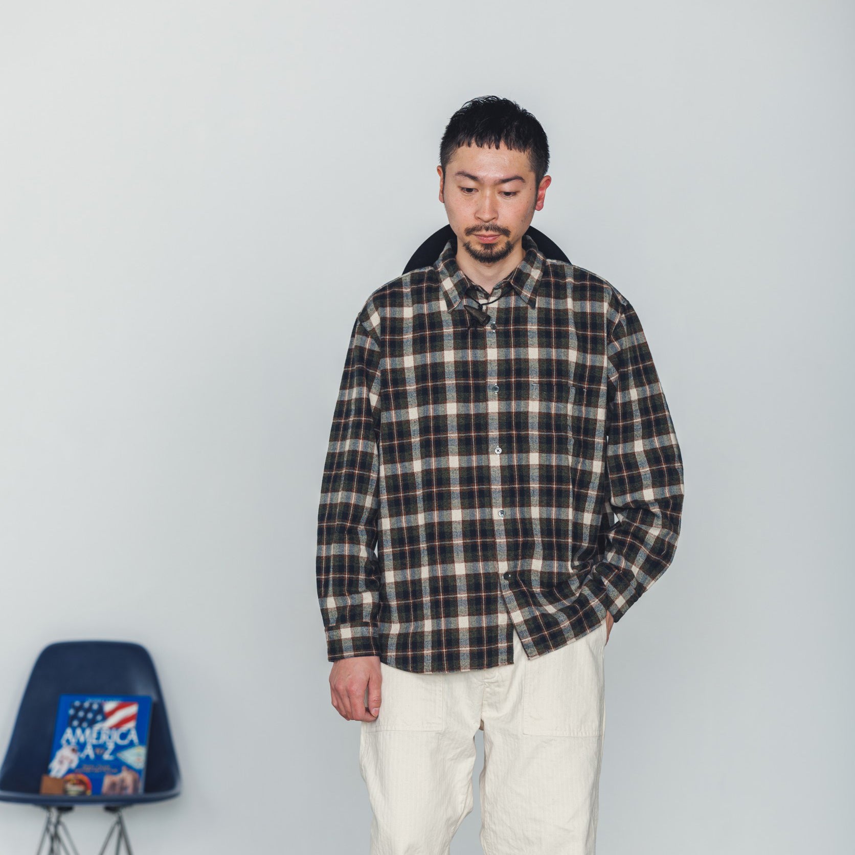 REGULAR COLLAR SHIRT-FLANNEL CHECK – Olive | CATTA SHIRTS