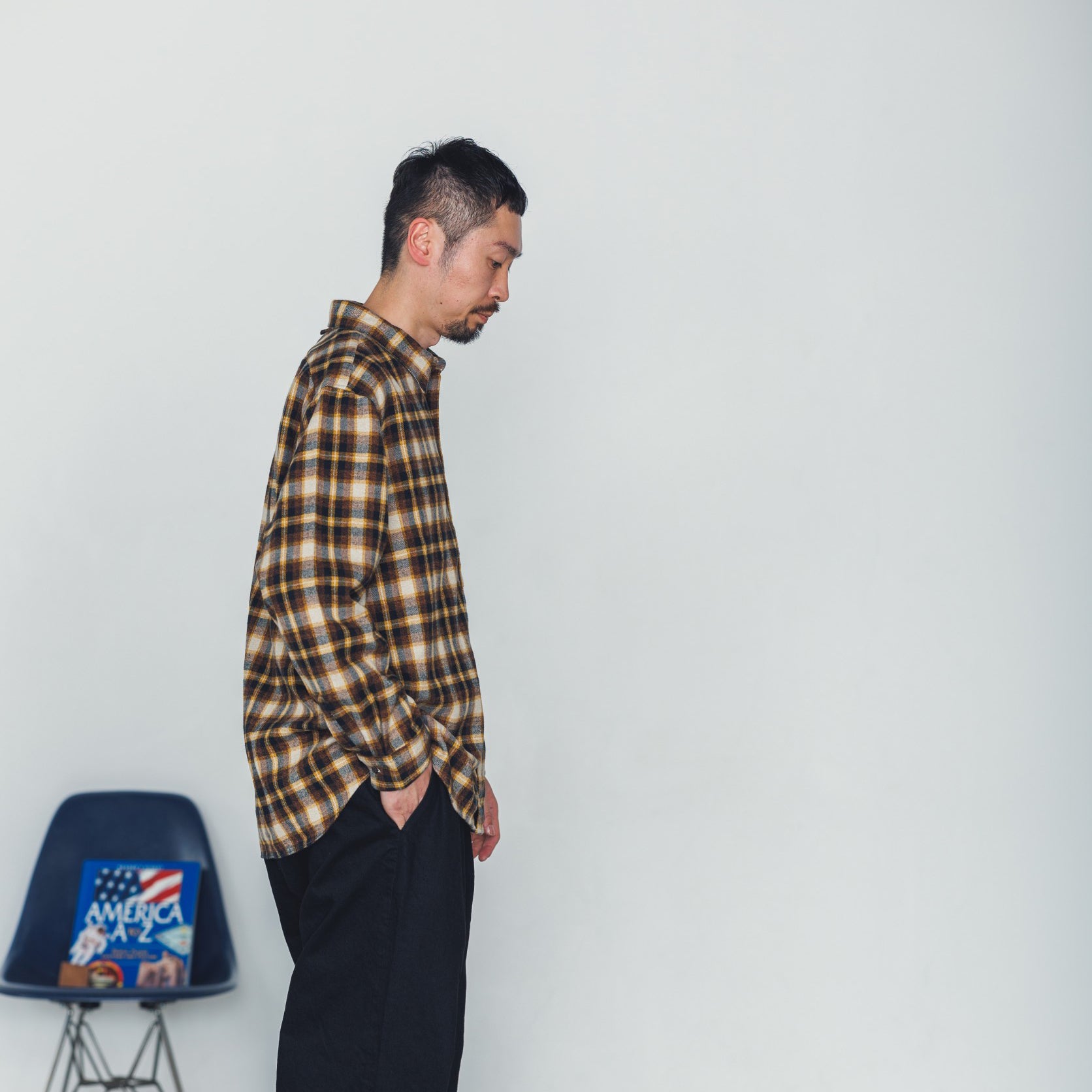 REGULAR COLLAR SHIRT-FLANNEL CHECK – Yellow | CATTA SHIRTS