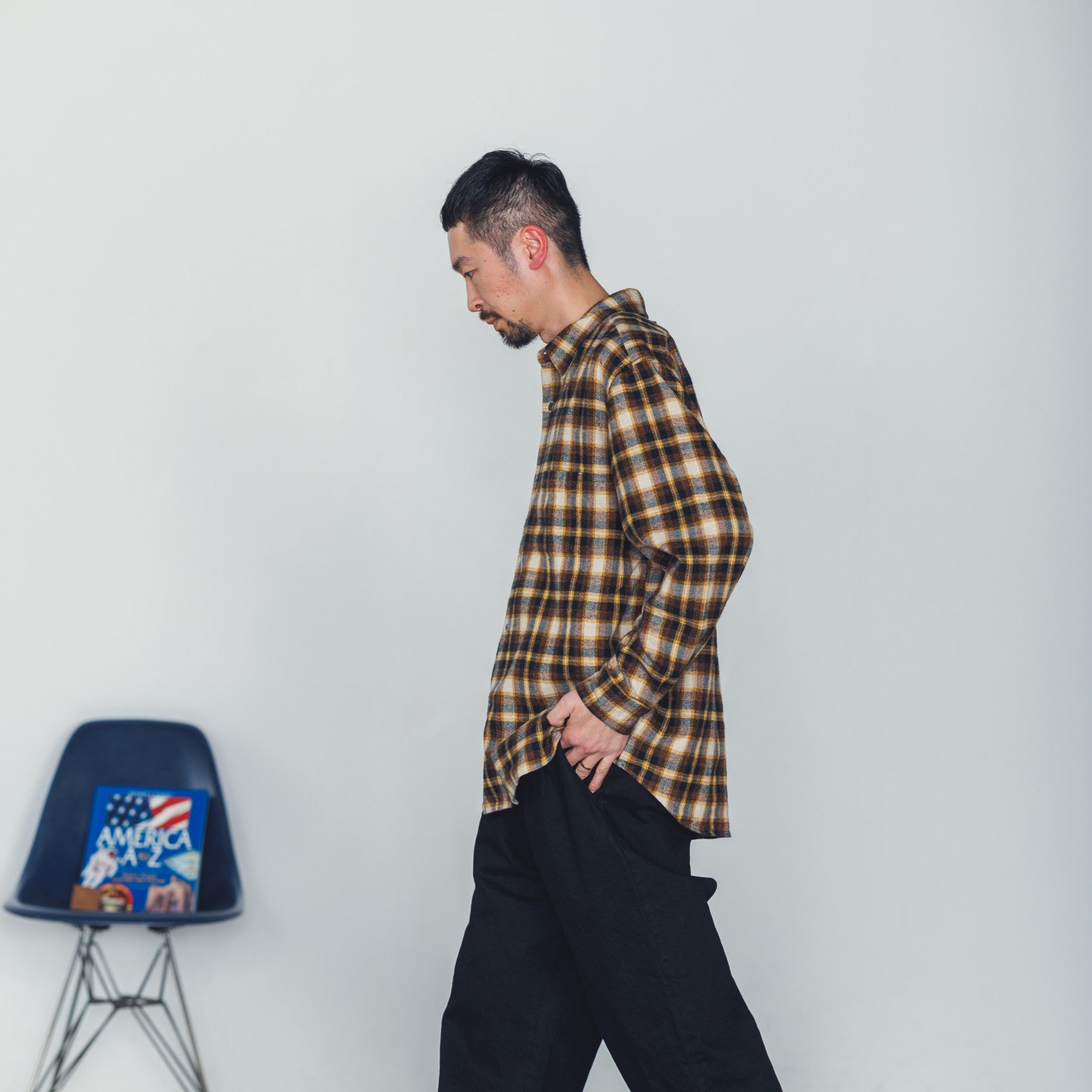 REGULAR COLLAR SHIRT-FLANNEL CHECK – Yellow | CATTA SHIRTS