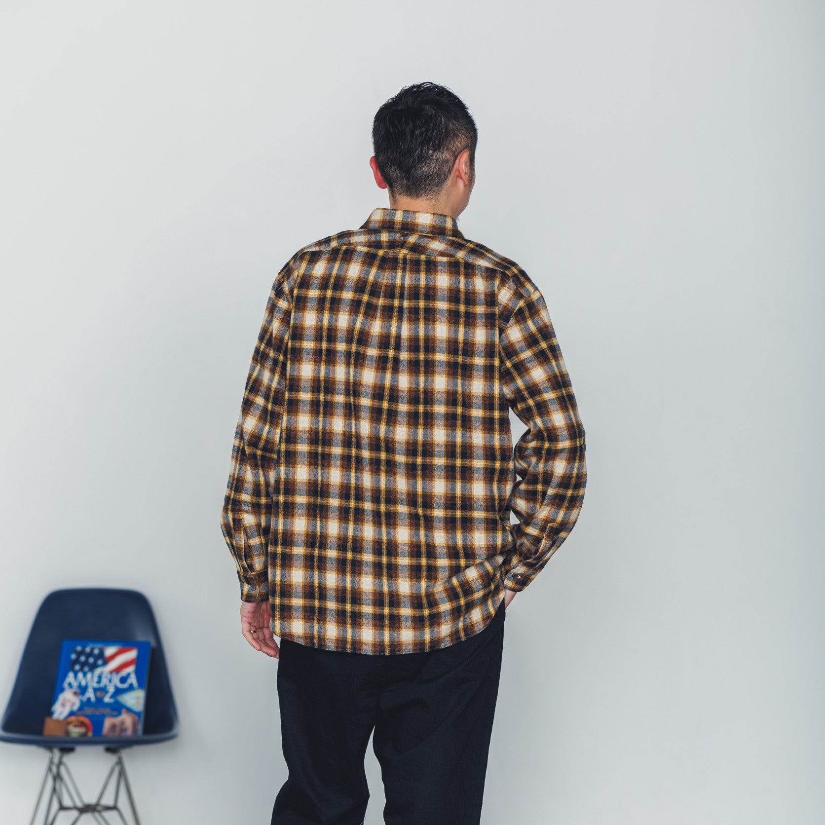 REGULAR COLLAR SHIRT-FLANNEL CHECK – Yellow | CATTA SHIRTS