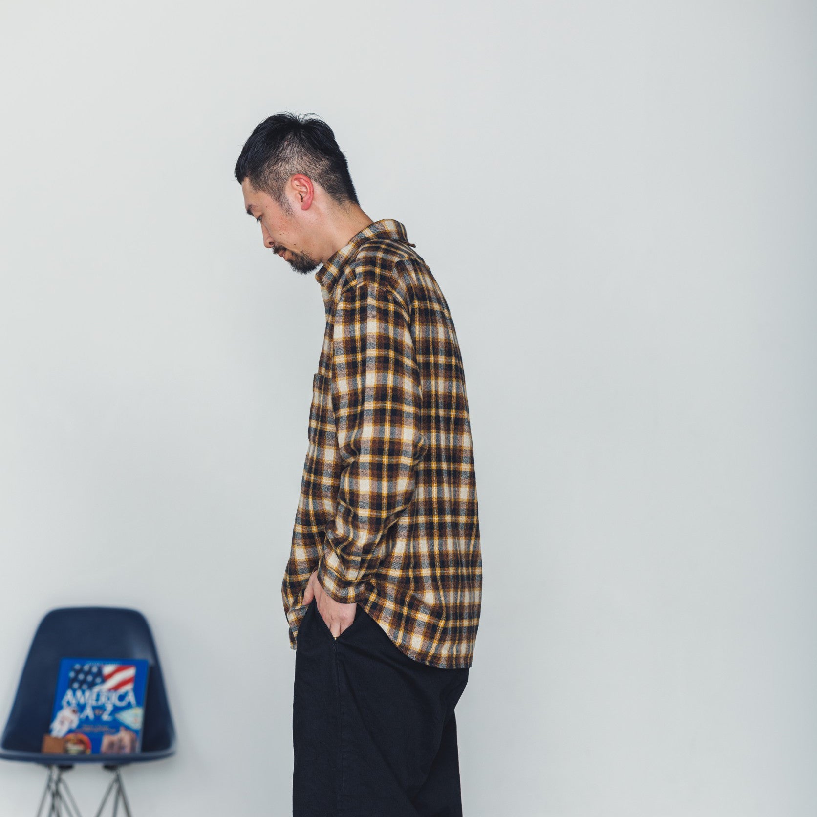 REGULAR COLLAR SHIRT-FLANNEL CHECK – Yellow | CATTA SHIRTS