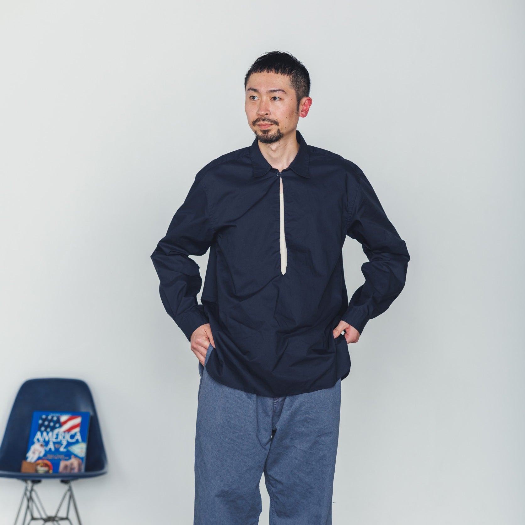 RG-04_NAVY | SKIPPER 1B SHIRT-BIO WEATHR | Color:Navy【CATTA_カッタ】